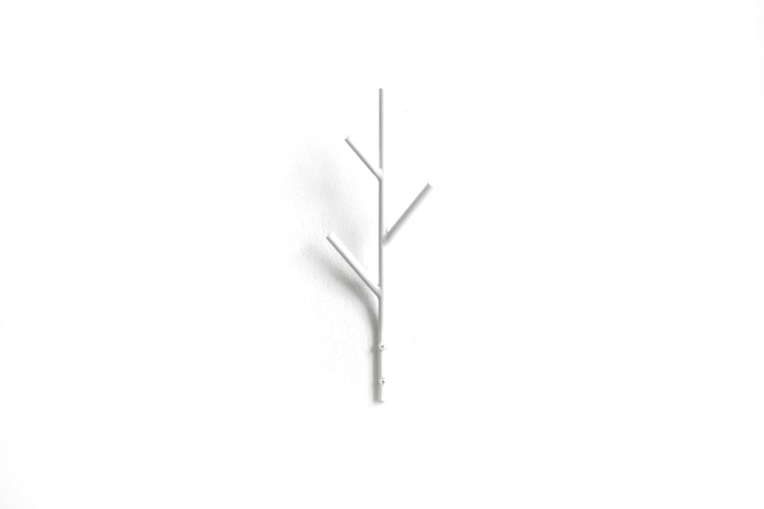 Large Twig hooks hanger - metal steel welded powder coated twig - coat or accessories holder