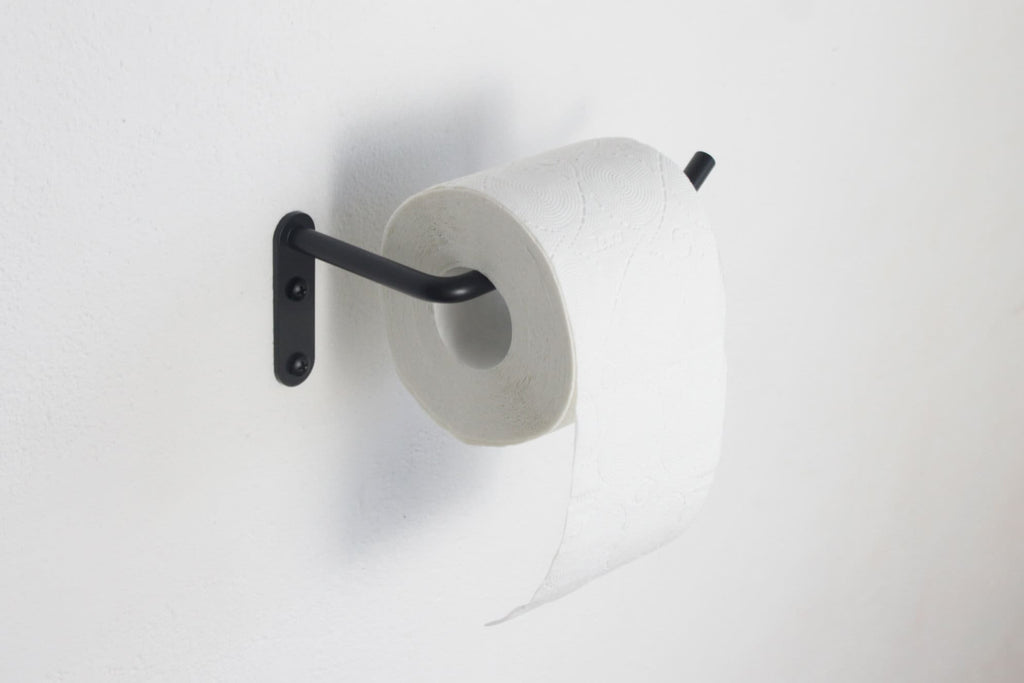 Handmade Powder Coated Steel Toilet Paper Roll Holder - Wall Mounted