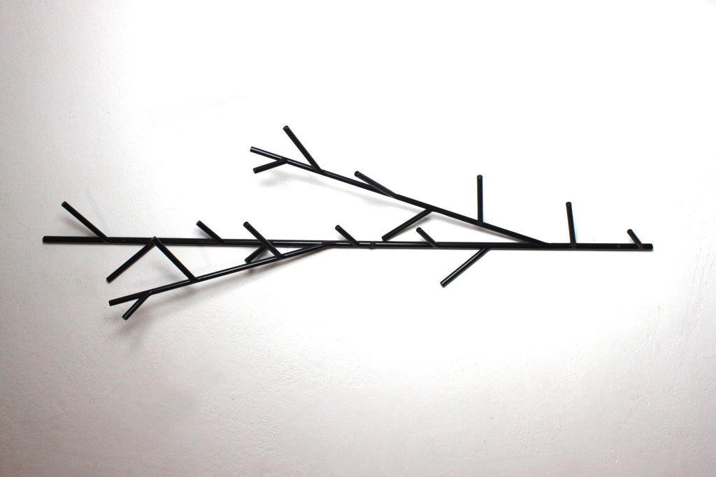 Large Metal Twig Wall Hook - Durable metal multiple clothes hanger  - horizontal or vertical