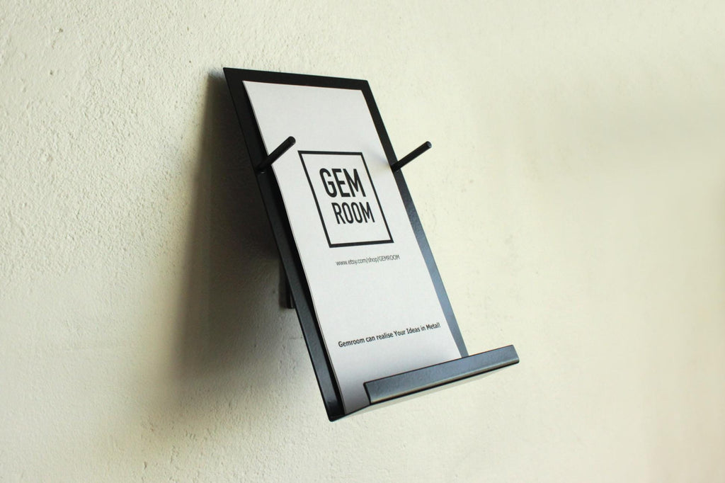 Minimalist Wall Brochure Holder: Metal Pamphlet Display Stand