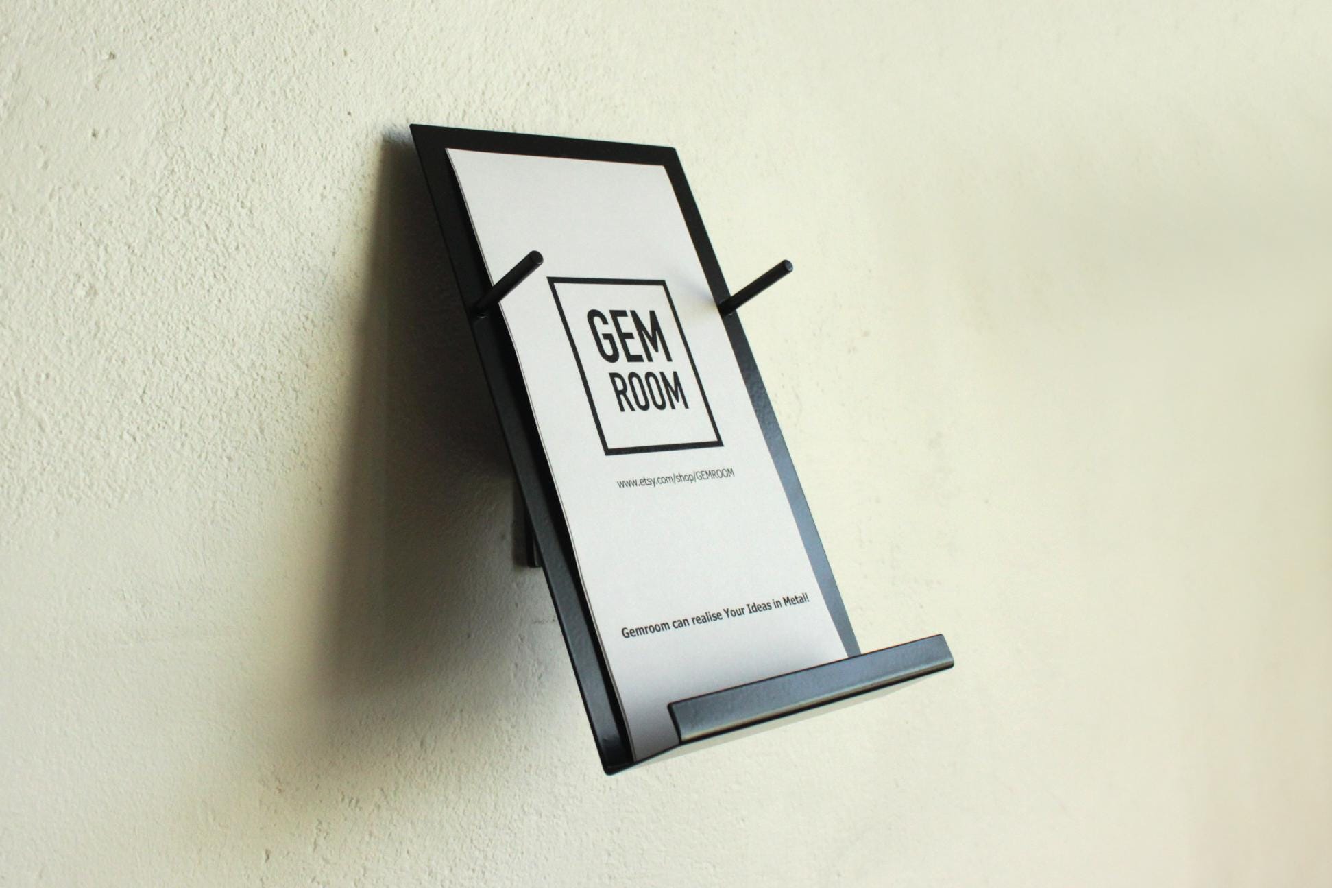 Minimalist Wall Brochure Holder: Metal Pamphlet Display Stand
