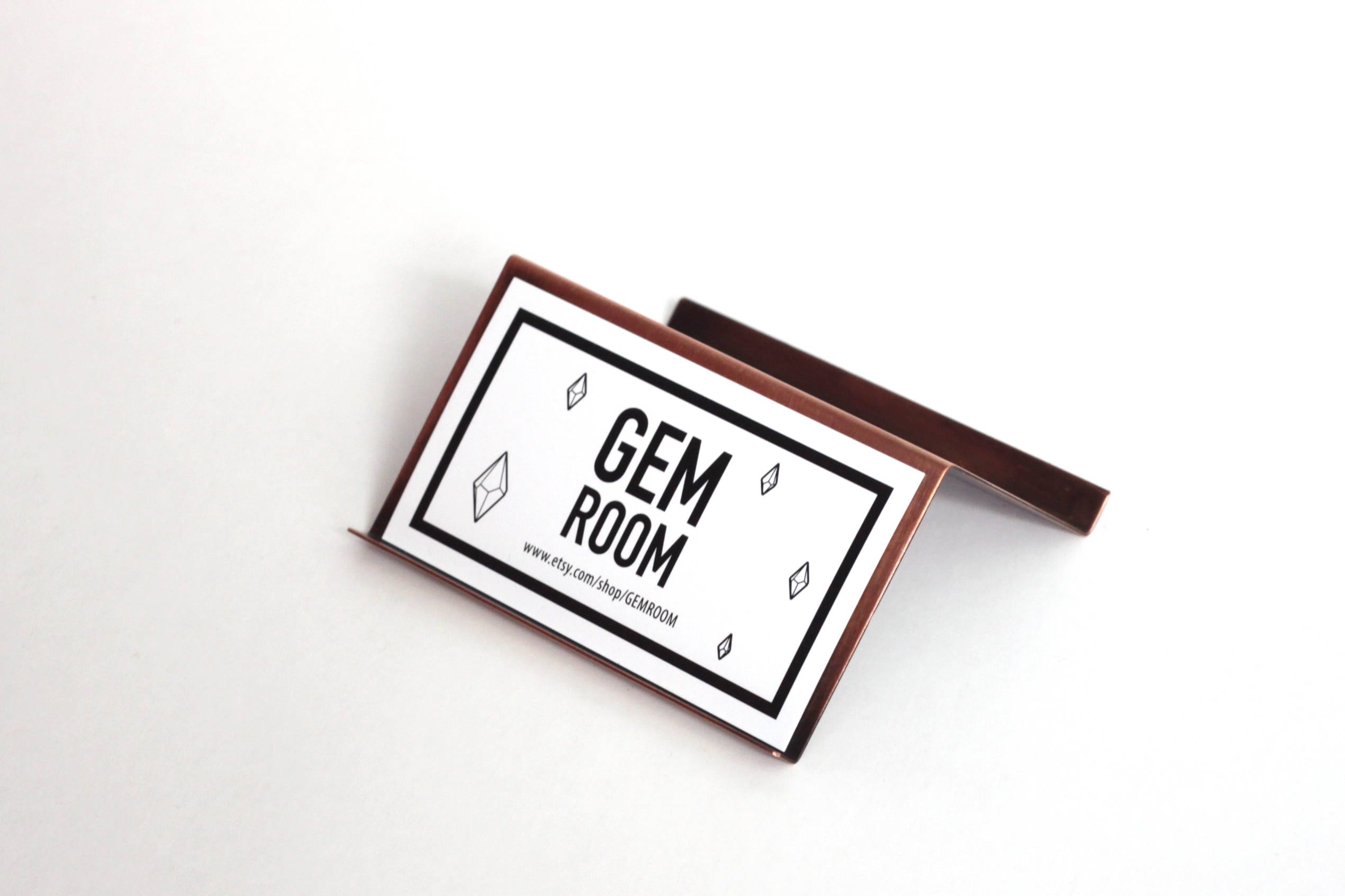 Oxidized Copper Desk Business Card Holder