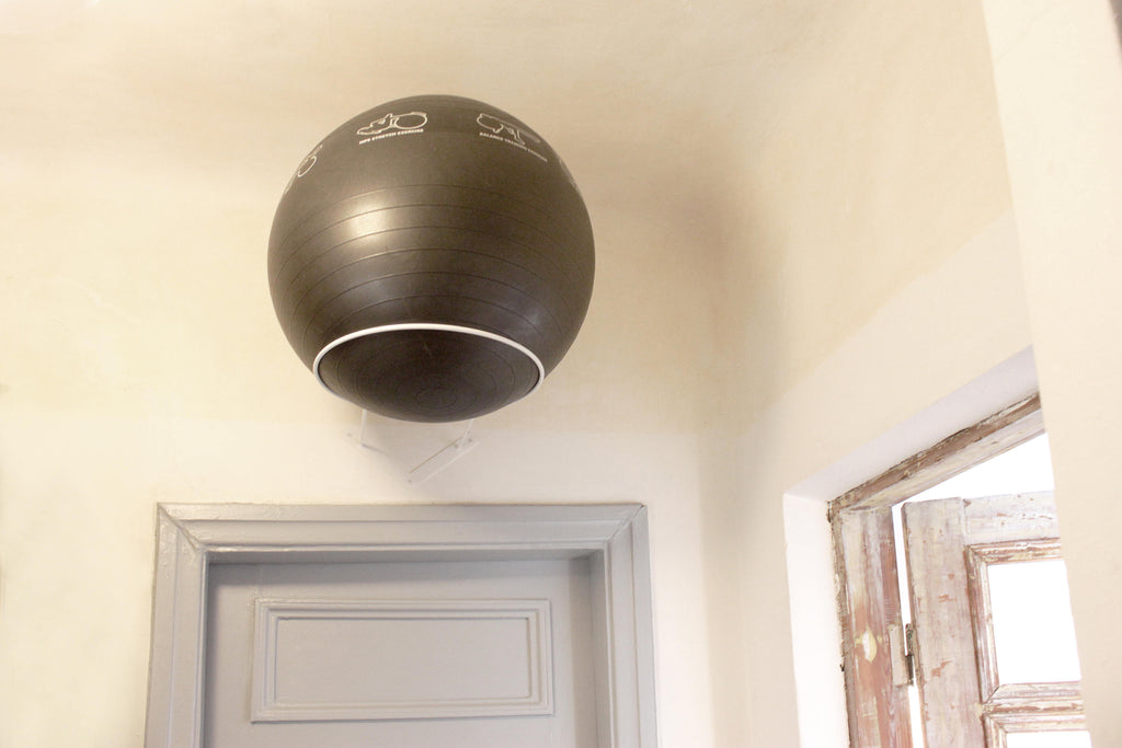 Wall Mount Yoga Ball Holder: Powder Coated Steel Exercise Ball Rack