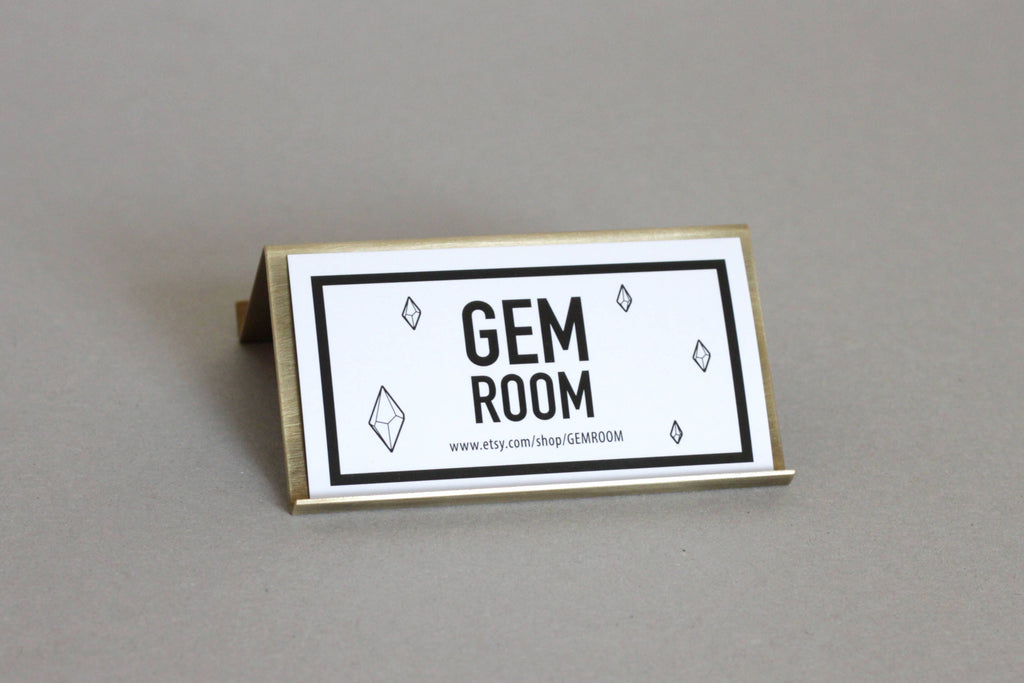 Modern brass Desk Business Card Holder