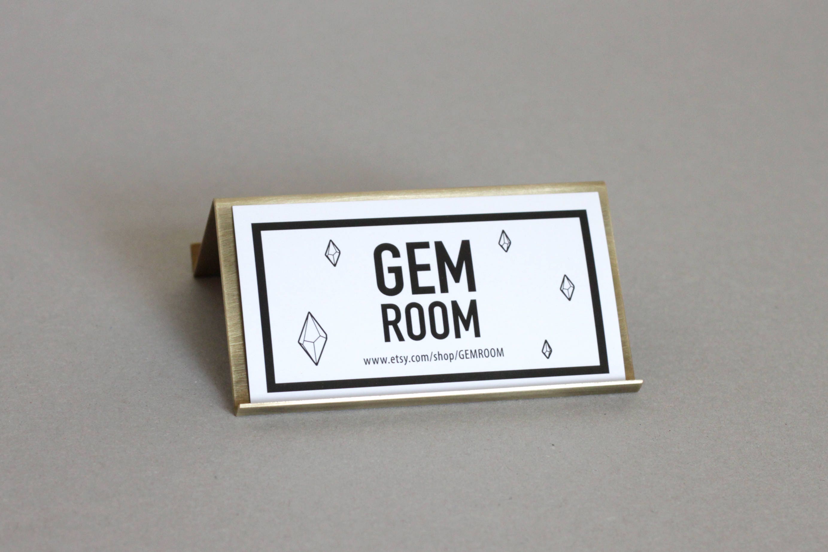 Modern brass Desk Business Card Holder