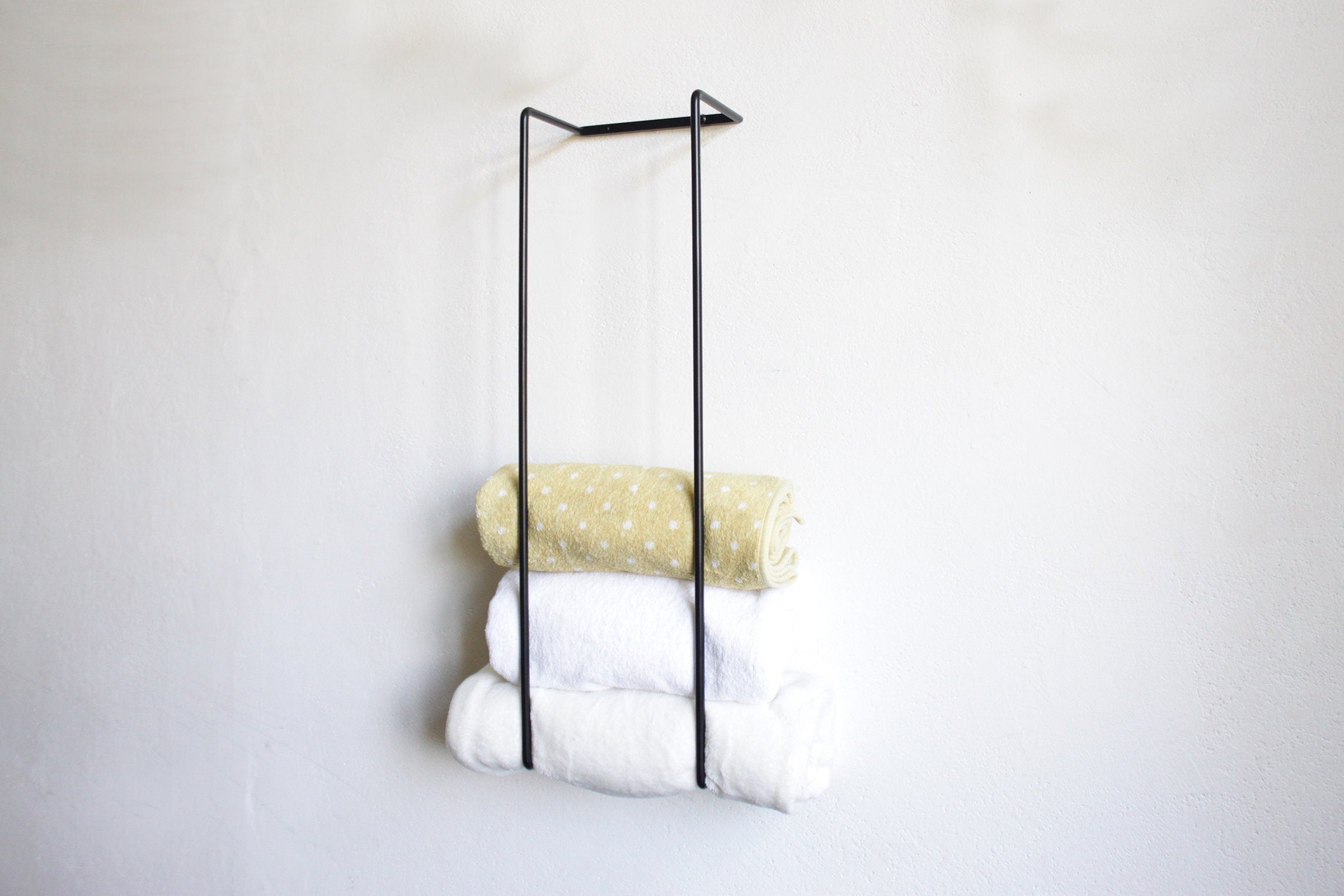 Wall Mount Towel Holder: Solid Steel Bathroom Organizer