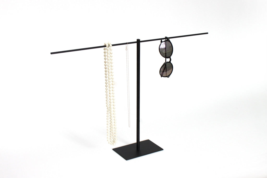 Black Steel Jewelry Stand: Necklace & Accessory Display