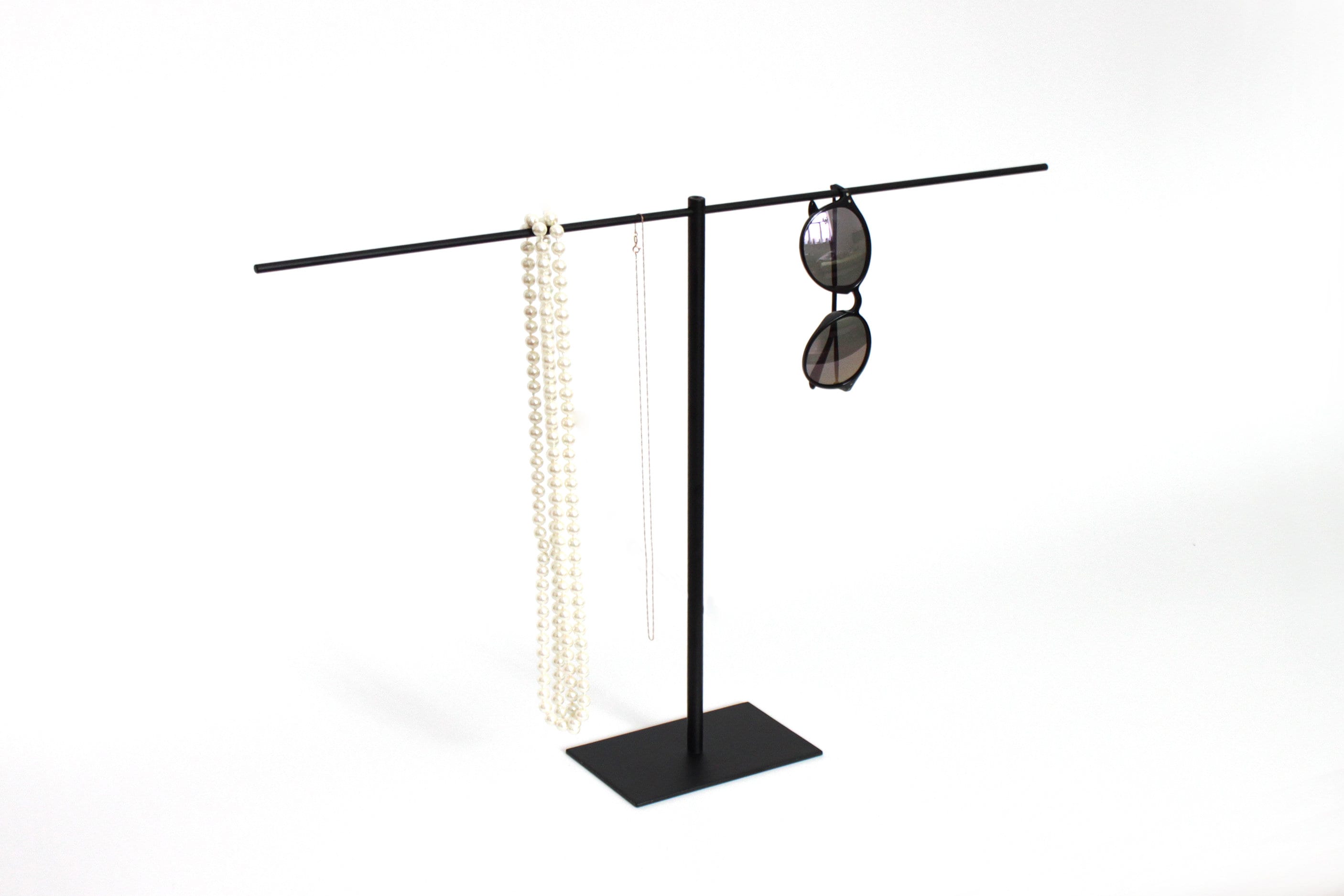 Black Steel Jewelry Stand: Necklace & Accessory Display