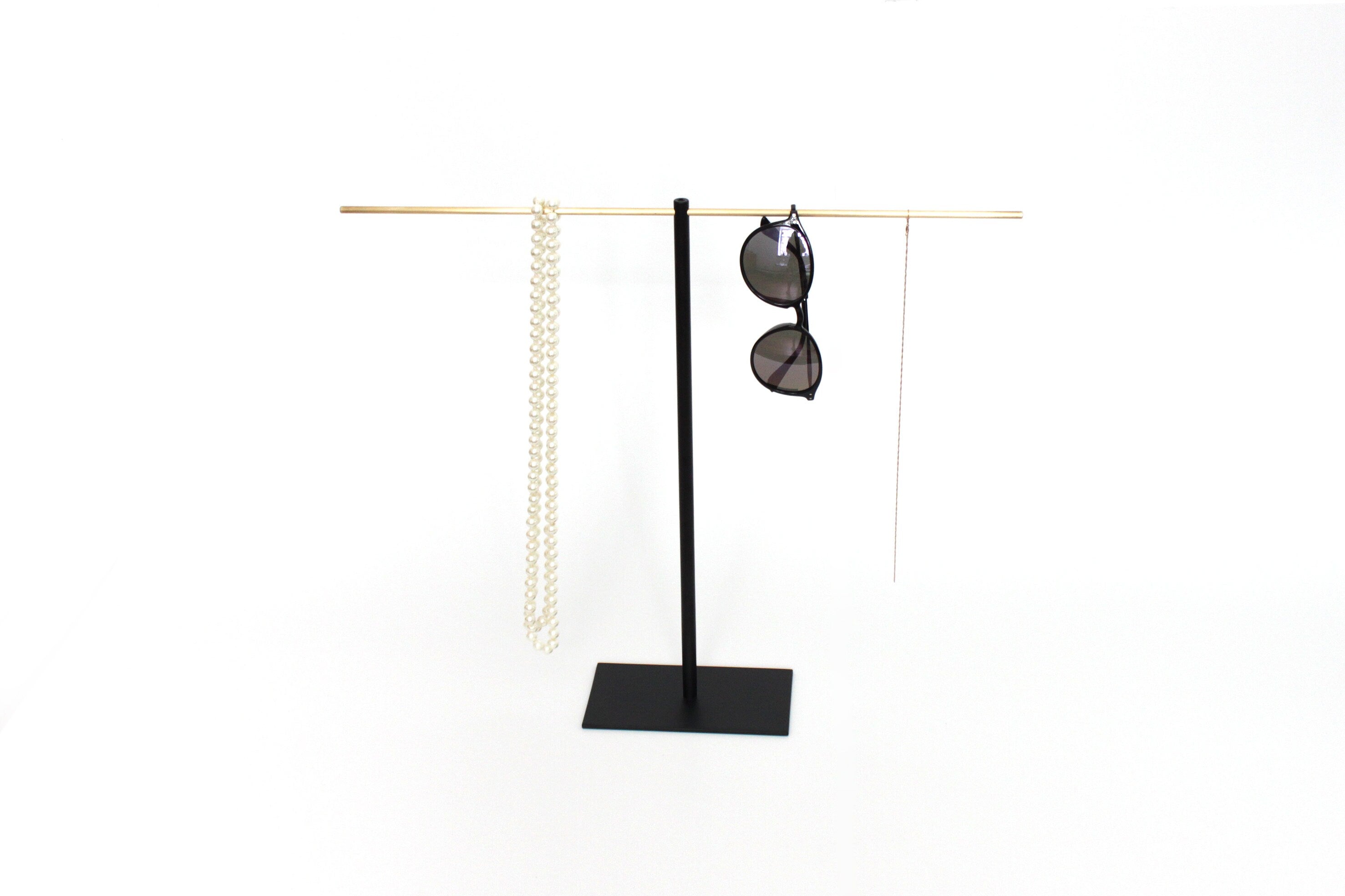 Large convertible Necklace Jewellery Stand with a brass, copper or stainless steel top bar