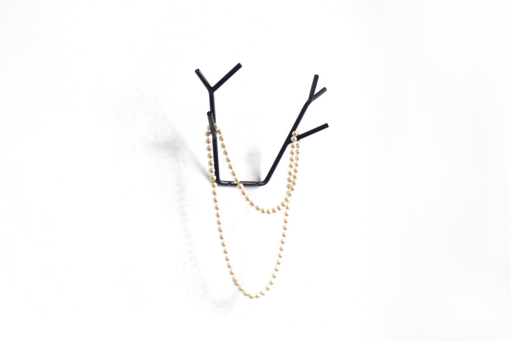 Metal Deer Antler Coat Rack: Welded Steel Wall Hanger