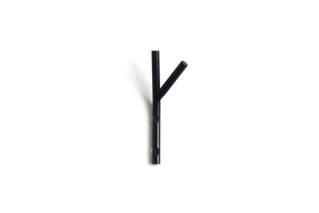Small Metal Twig Hook: Steel Coat & Accessory Holder