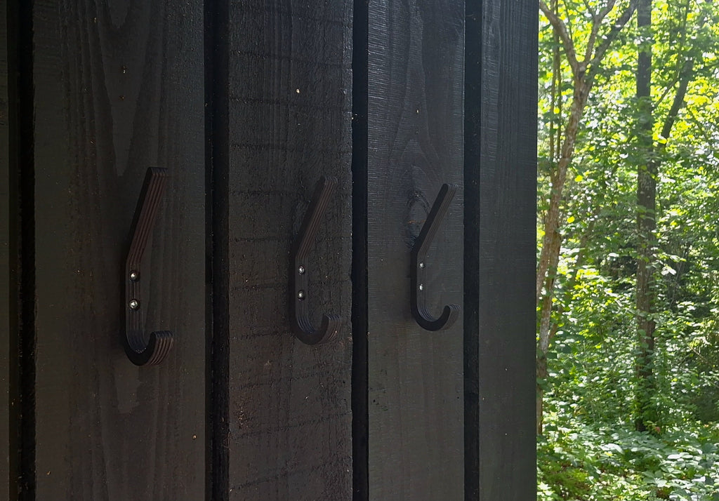 Set of 5 Small Birch Plywood Hooks: Natural Sauna or Nursery Hangers