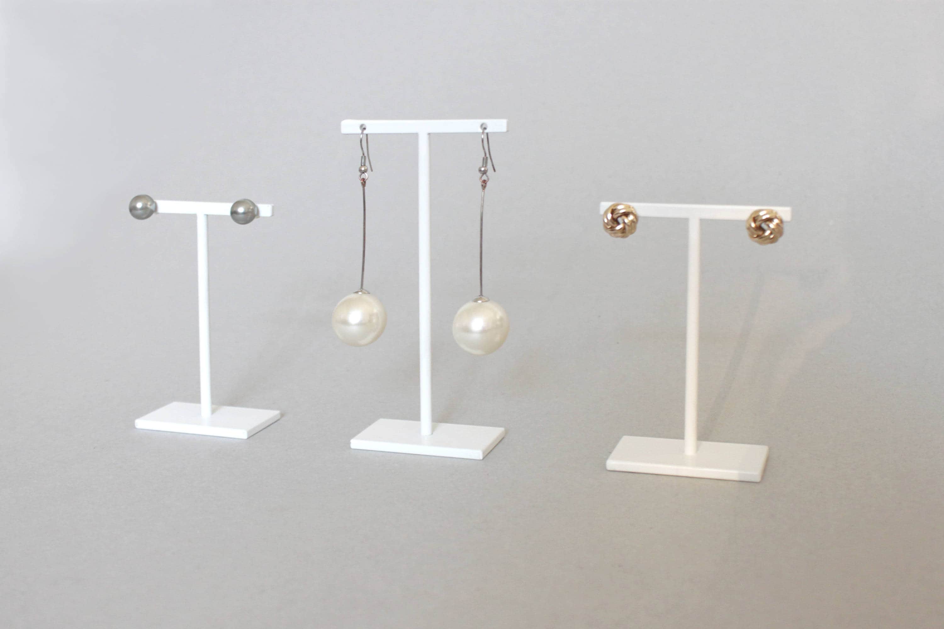 Set of Earring hanging displays - welded and colored white - jewellery accessories holder