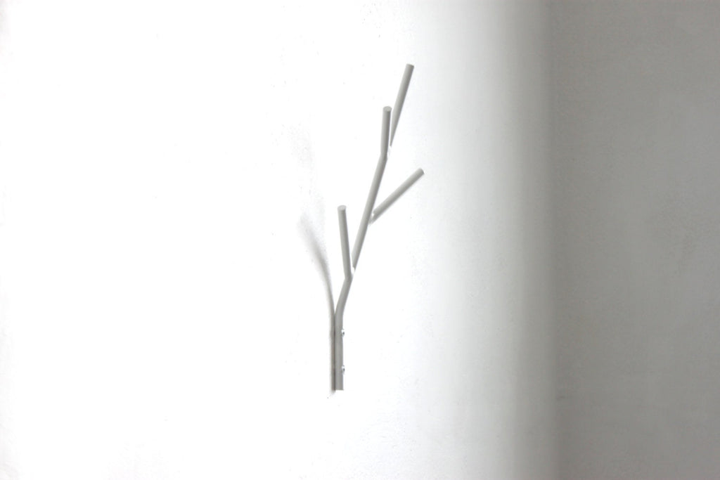 Large Twig hooks hanger - metal steel welded powder coated twig - coat or accessories holder