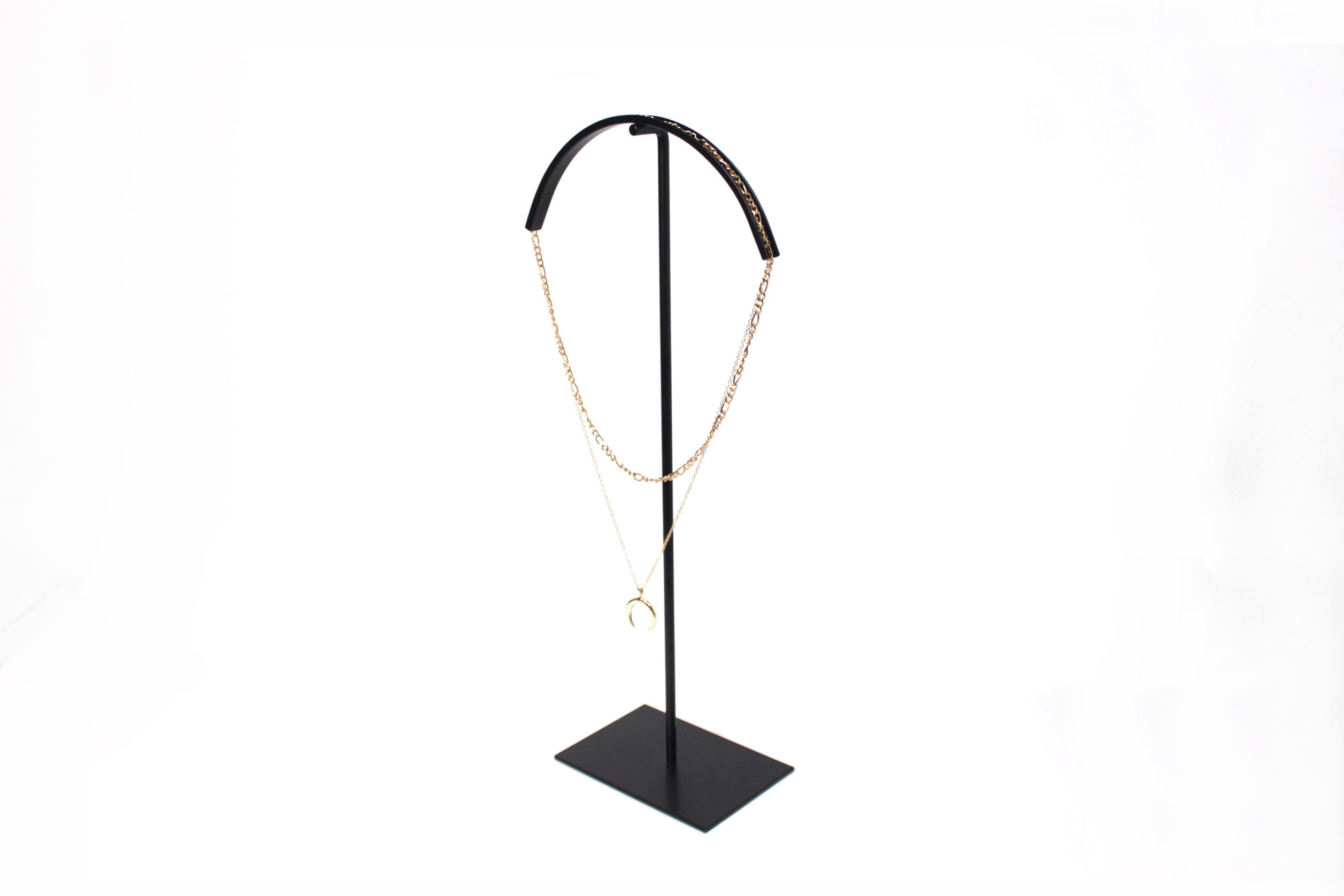 Curved Metal Necklace Display Stand: Jewelry Holder