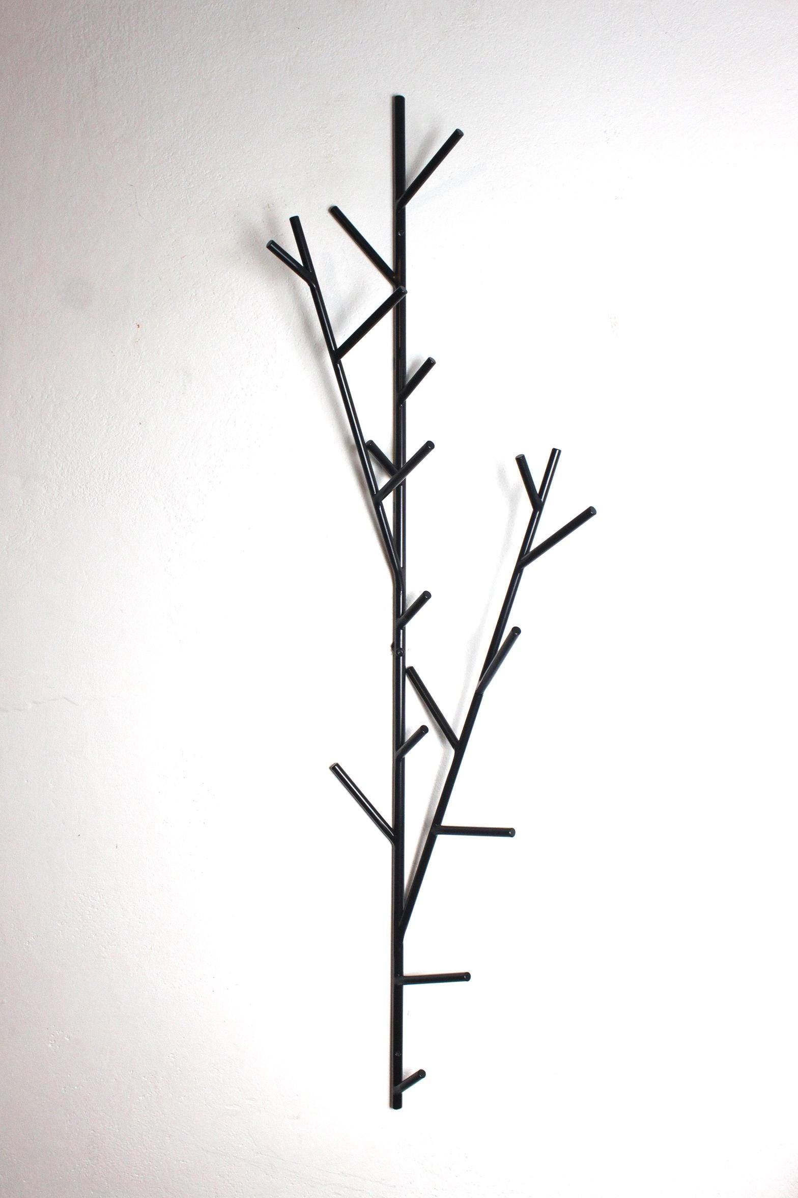 Large Metal Twig Wall Hook - Durable metal multiple clothes hanger  - horizontal or vertical