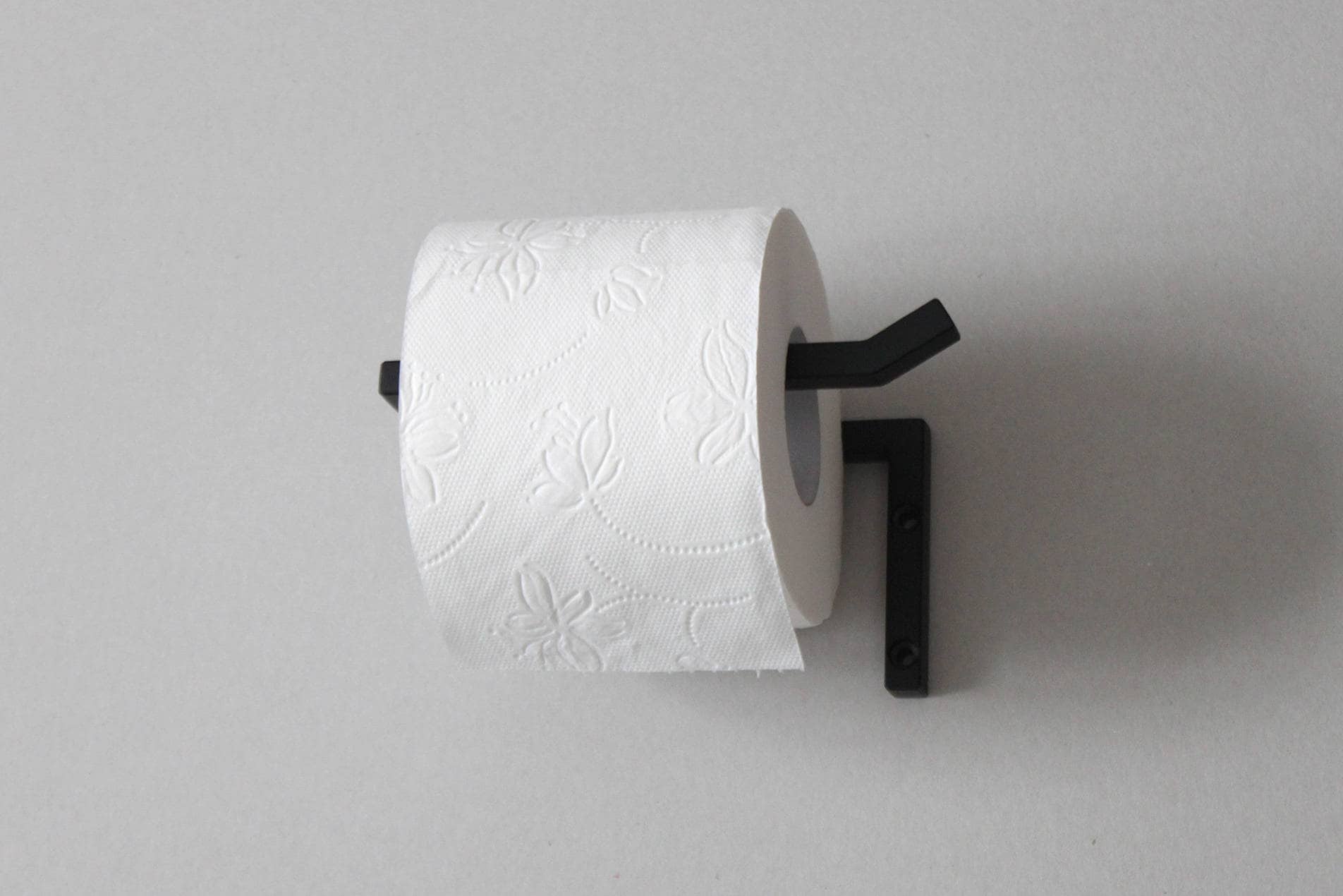 Wall Mounted Toilet Paper Roll Holder: Powder Coated Steel