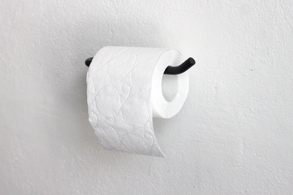 Minimalist Bathroom Accessories Set: Powder Coated Steel Towel, Toilet Paper & Hook Holder