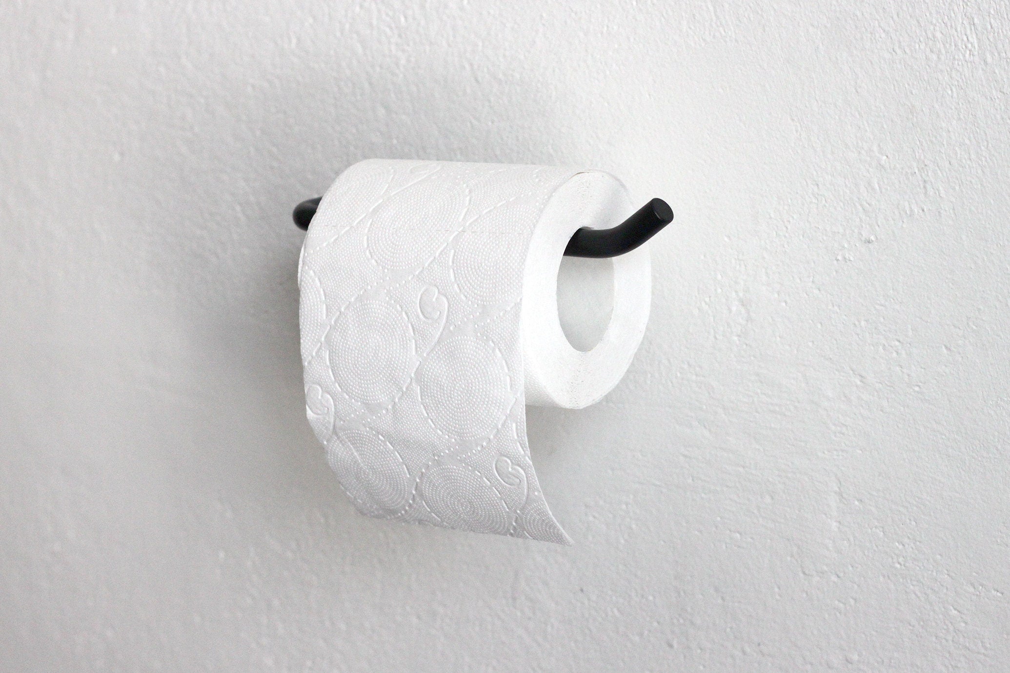 Minimalist Bathroom Accessories Set: Powder Coated Steel Towel, Toilet Paper & Hook Holder