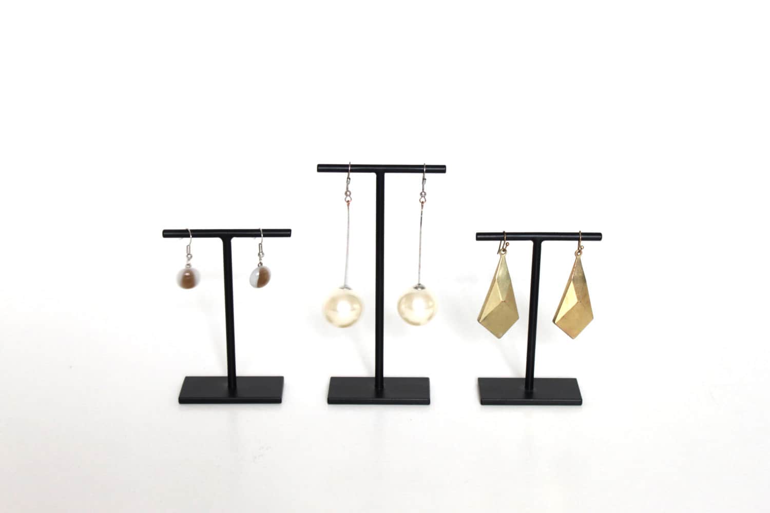Set of Earring hanging displays - welded and black colored - jewellery accessories holder