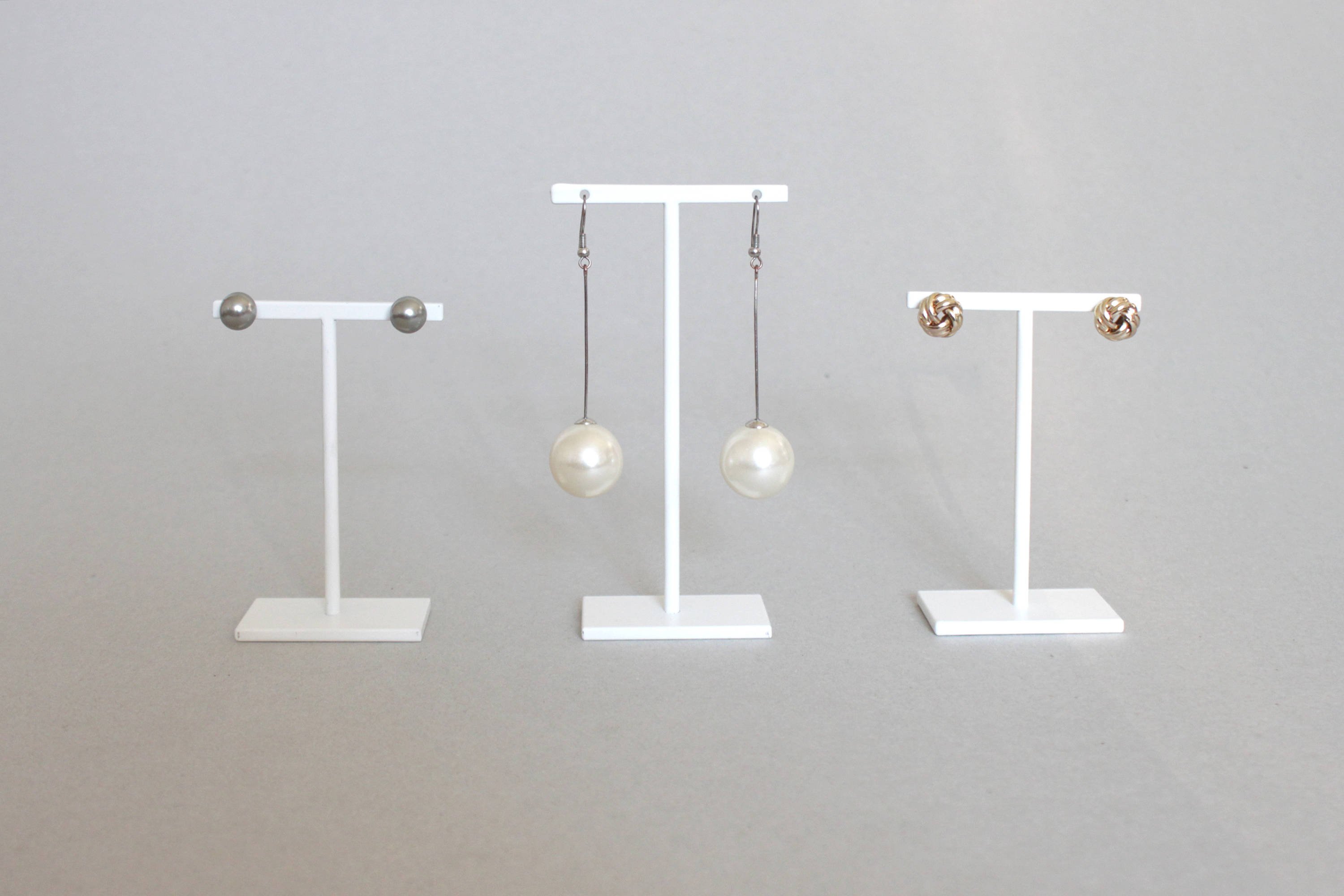 Set of Earring hanging displays - welded and colored white - jewellery accessories holder