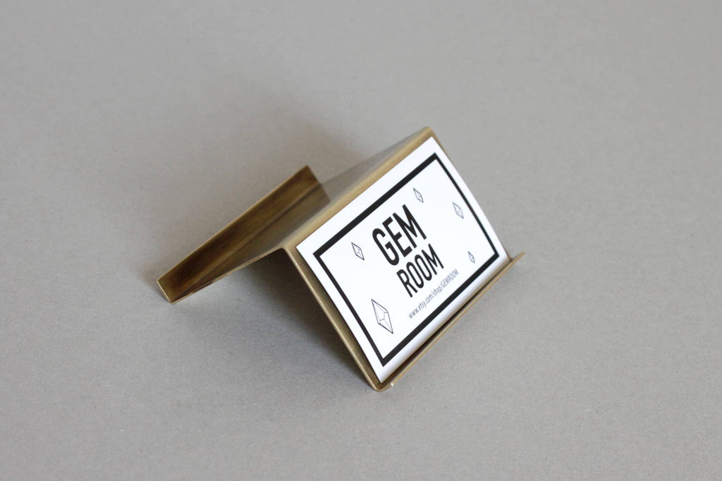 Modern brass Desk Business Card Holder
