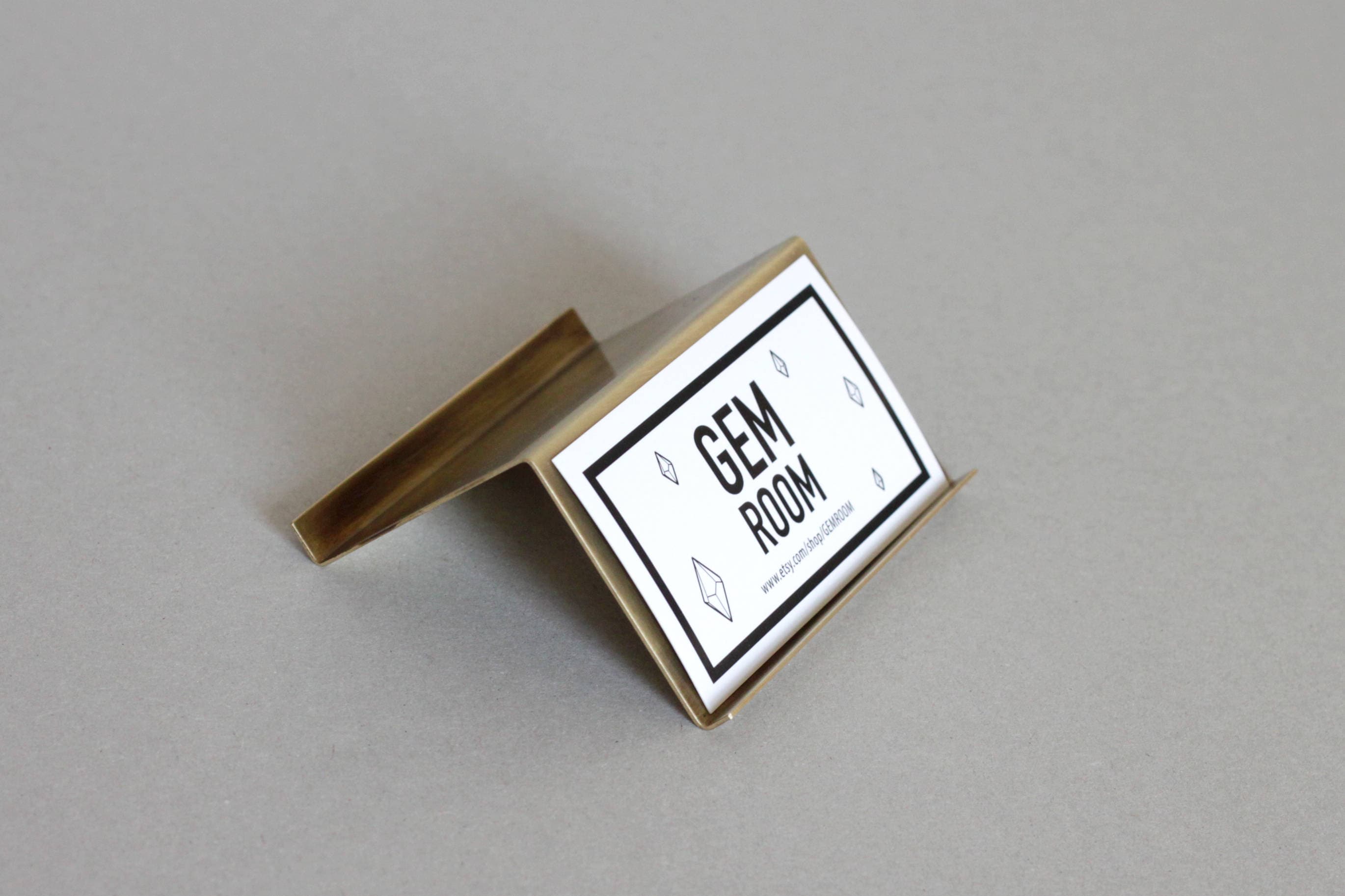Modern brass Desk Business Card Holder