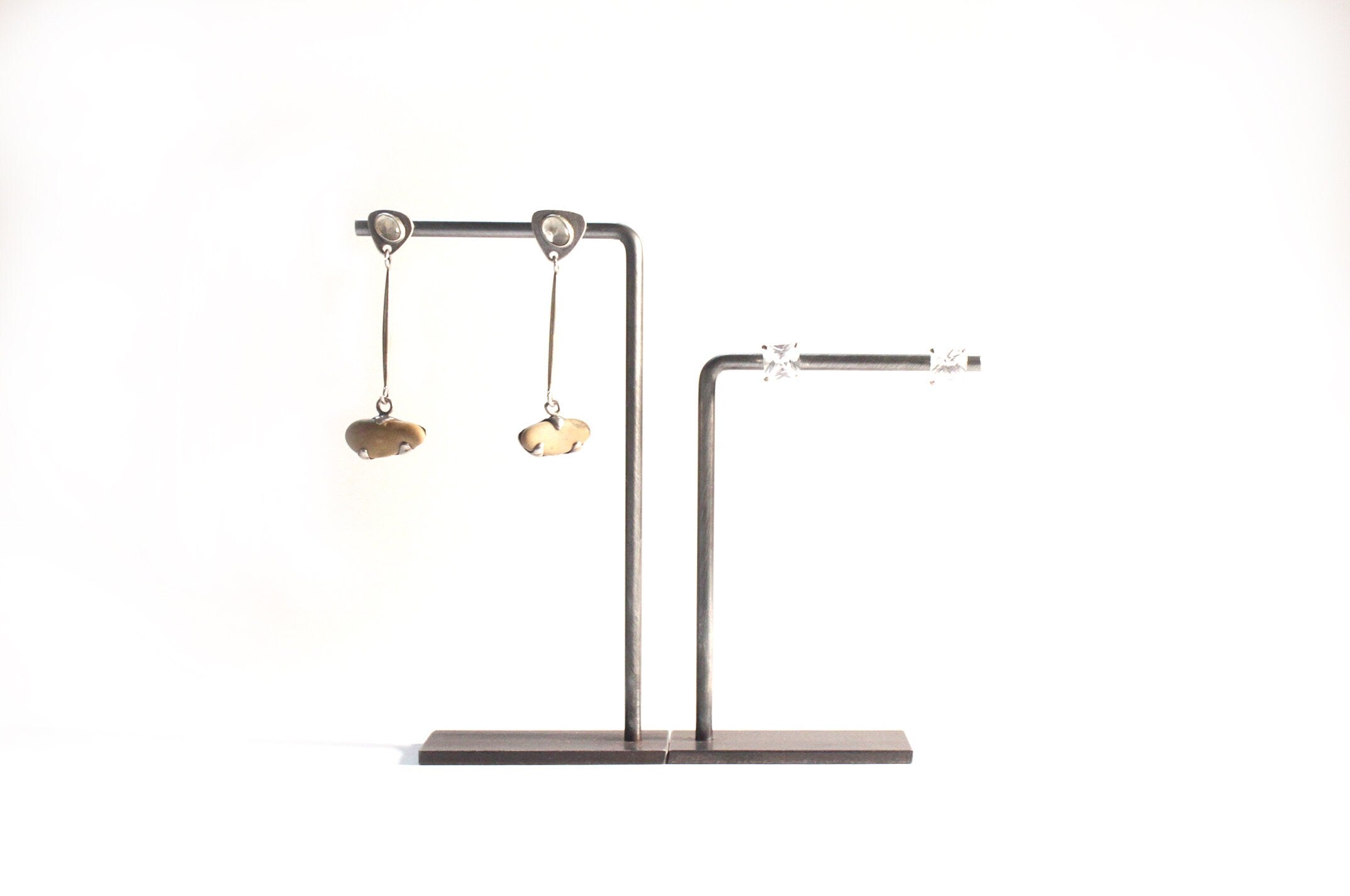 Set of Two Metal Earring Display Stands: Jewelry Organizer