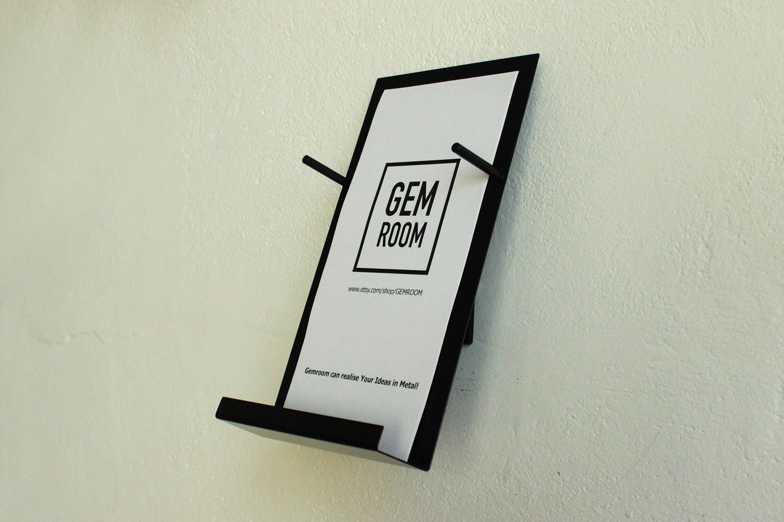 Minimalist Wall Brochure Holder: Metal Pamphlet Display Stand