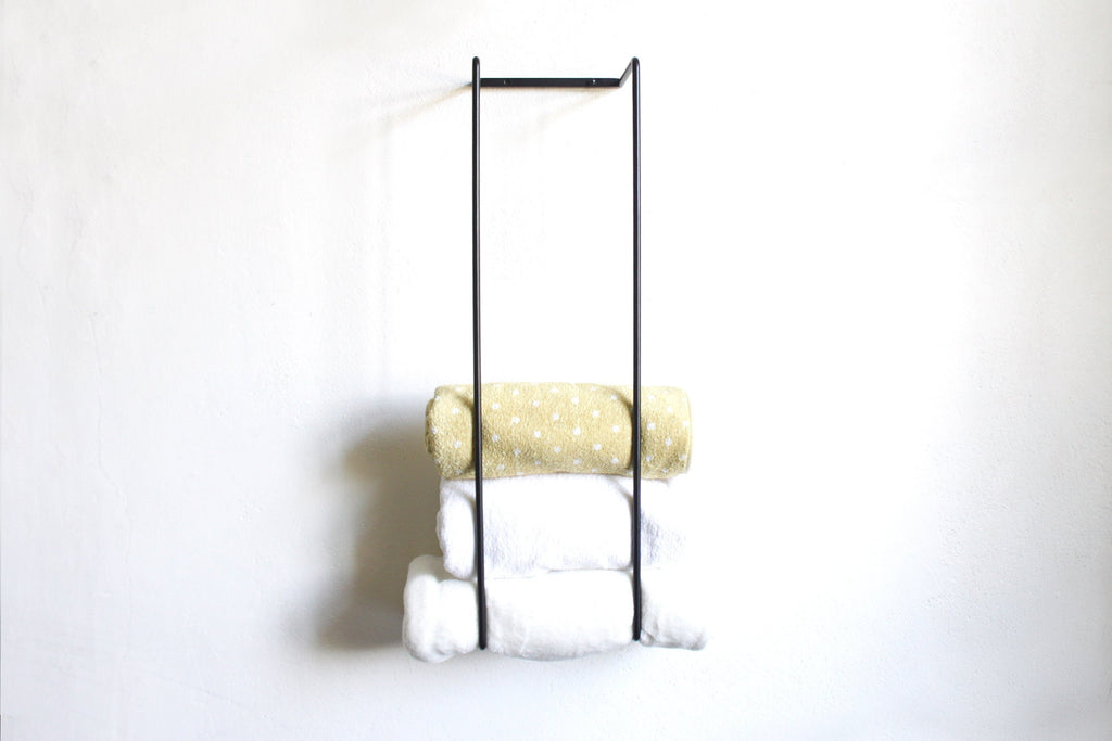 Wall Mount Towel Holder: Solid Steel Bathroom Organizer