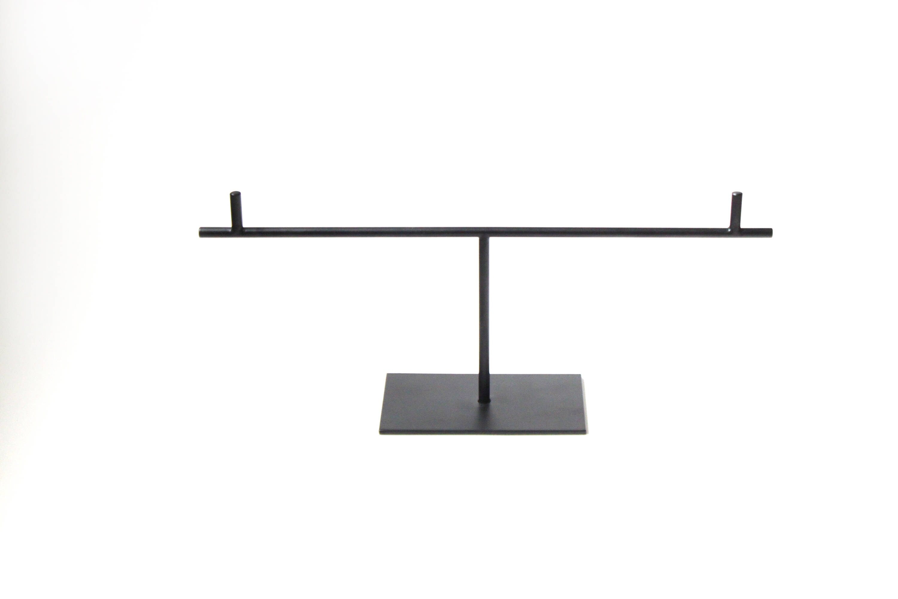 Black Steel Jewelry Stand: Bracelet, Ring & Watch Display
