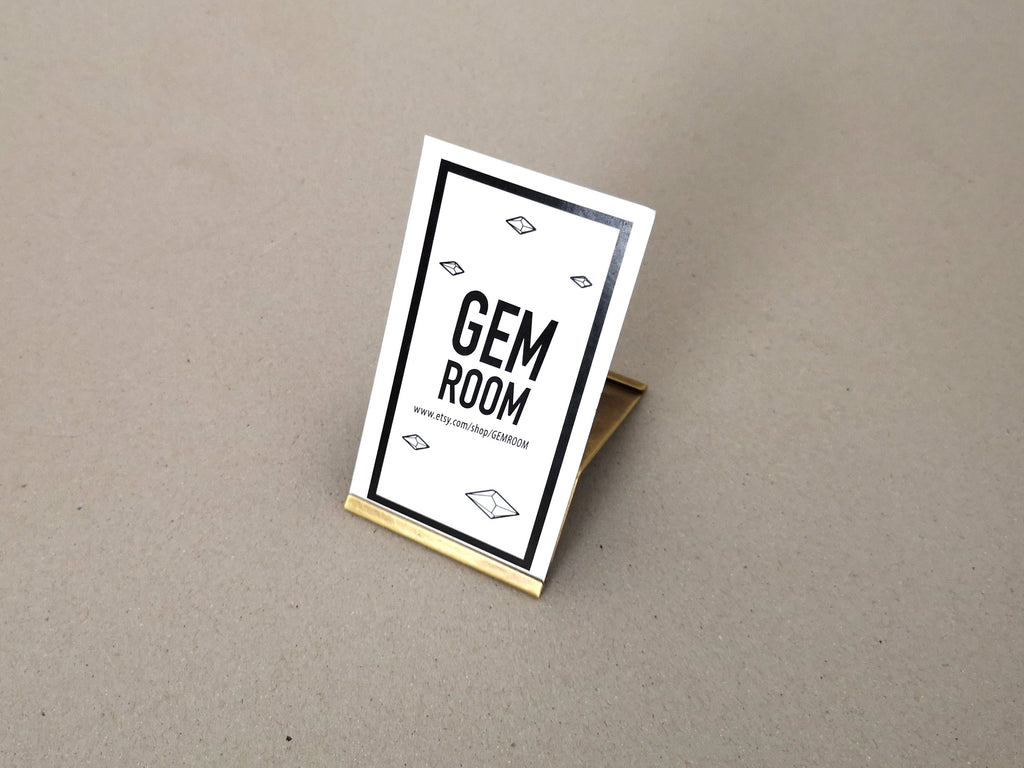 Handmade Brass Business Card Holder: Double-Sided Display