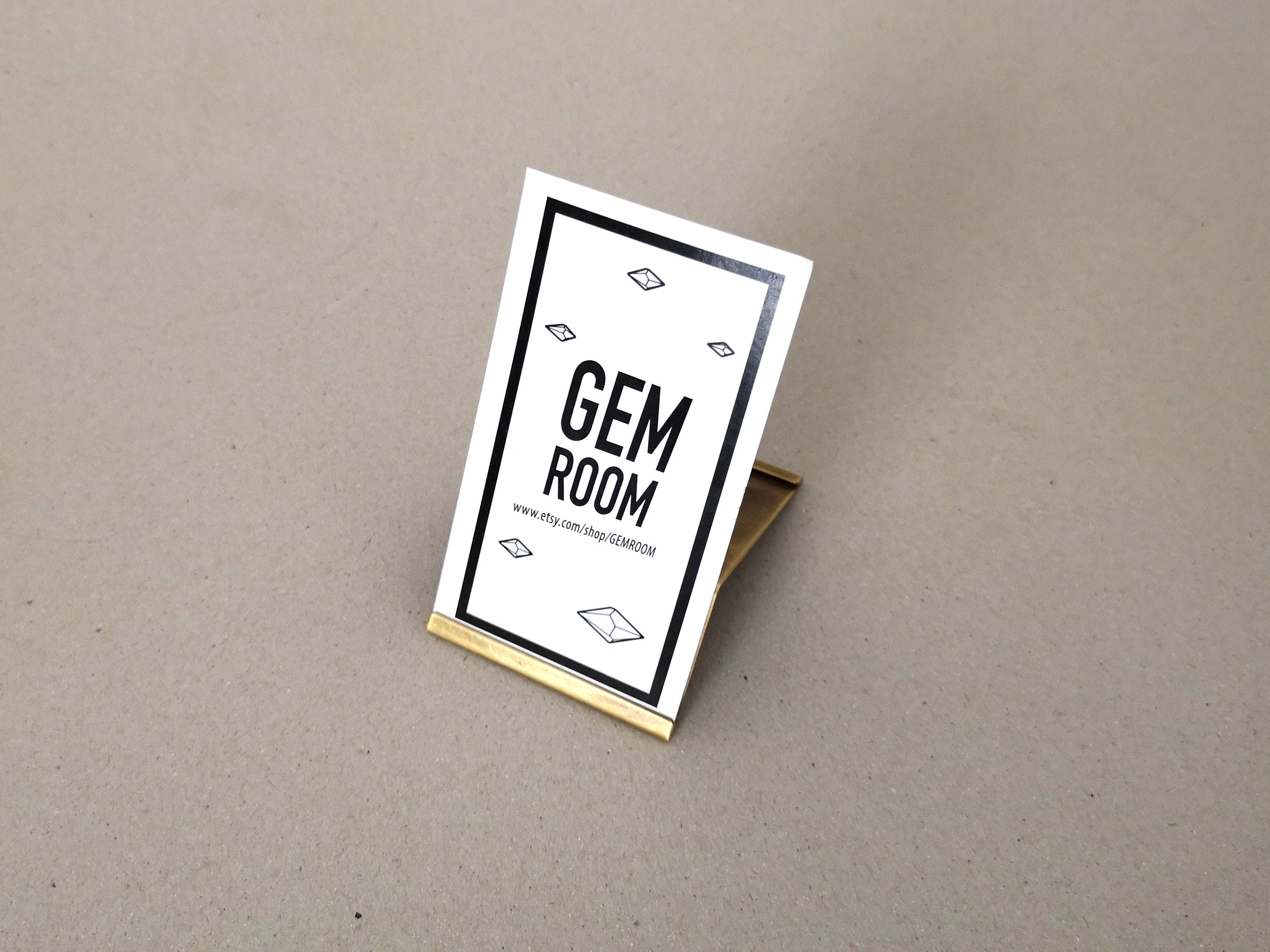 Handmade Brass Business Card Holder: Double-Sided Display
