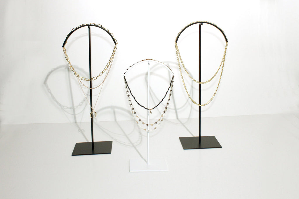 Curved Metal Necklace Display Stand: Jewelry Holder