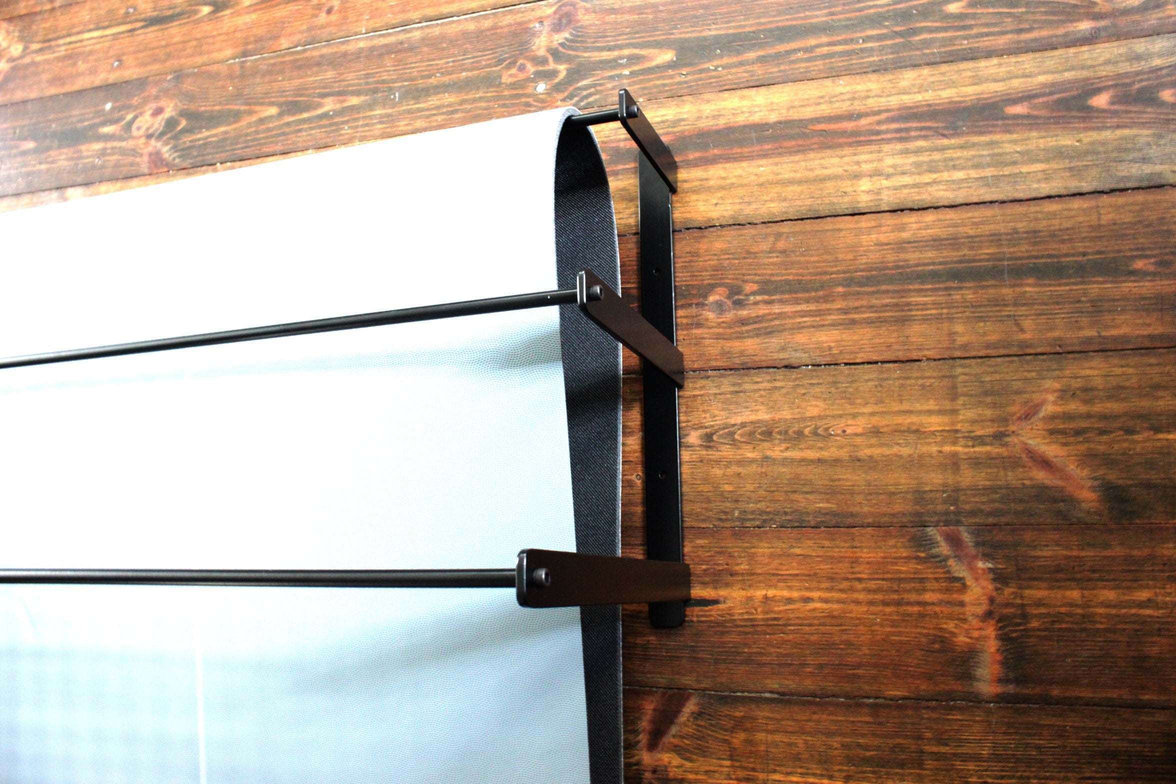Wall Mounted Yoga Mat Rack: Black Steel Gym Organizer