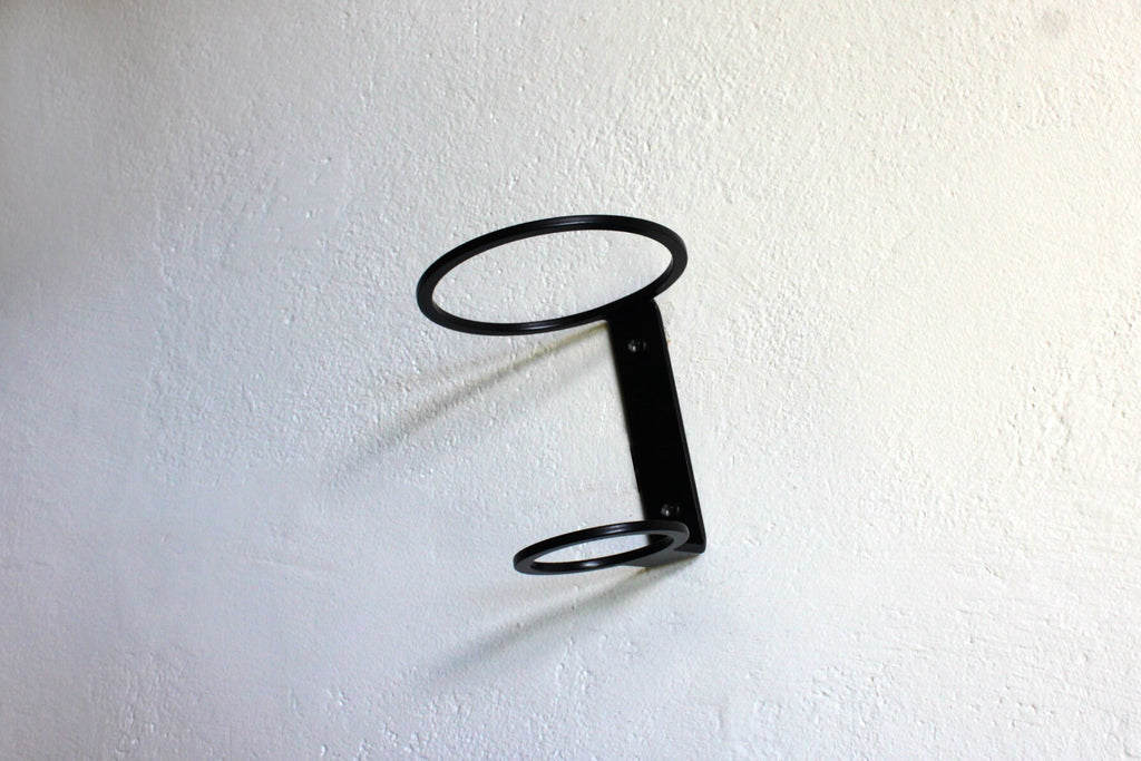 Upside Down Wine Bottle Holder: Powder Coated Steel Wall Mount