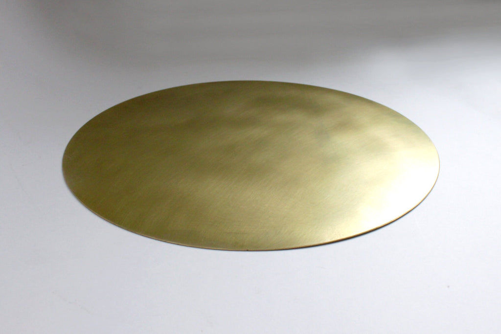Raw Brass Round Display Plate: Gem Base (30cm or Custom)
