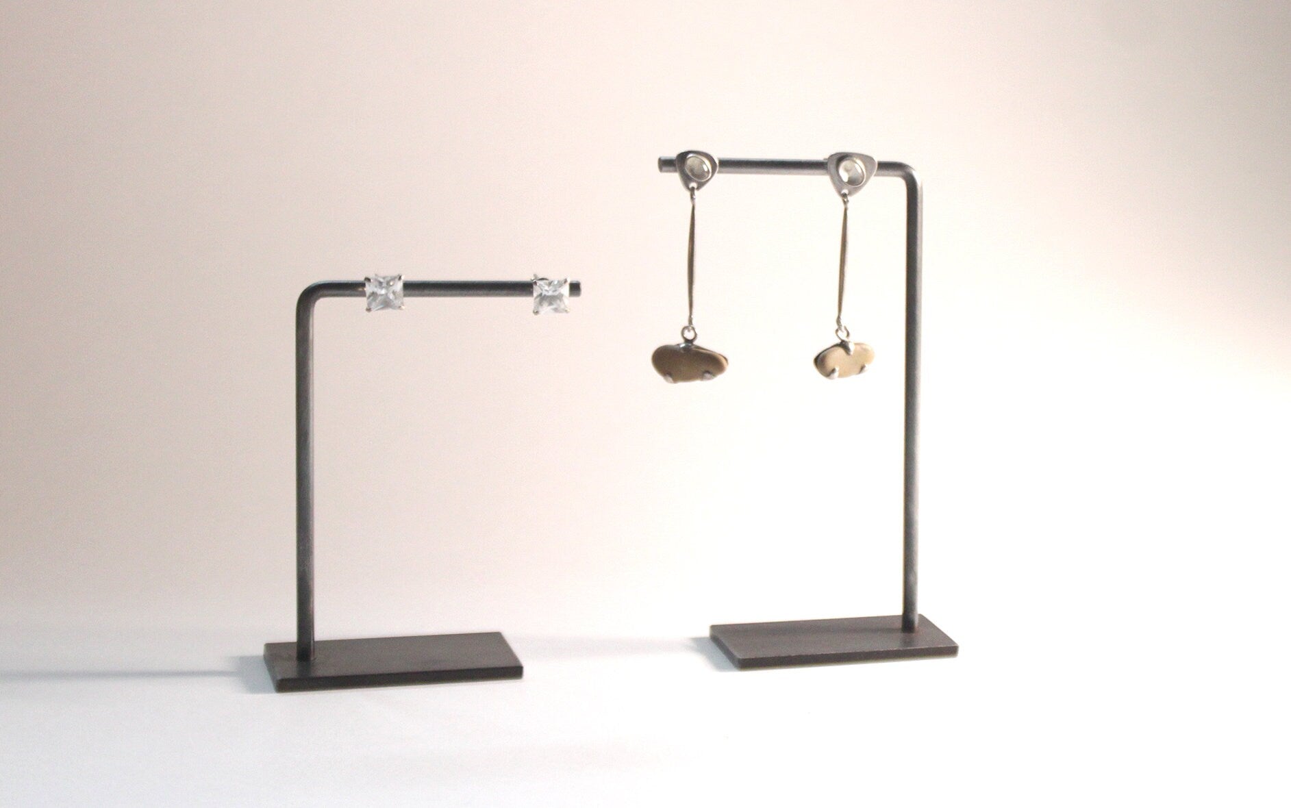 Set of Two Metal Earring Display Stands: Jewelry Organizer