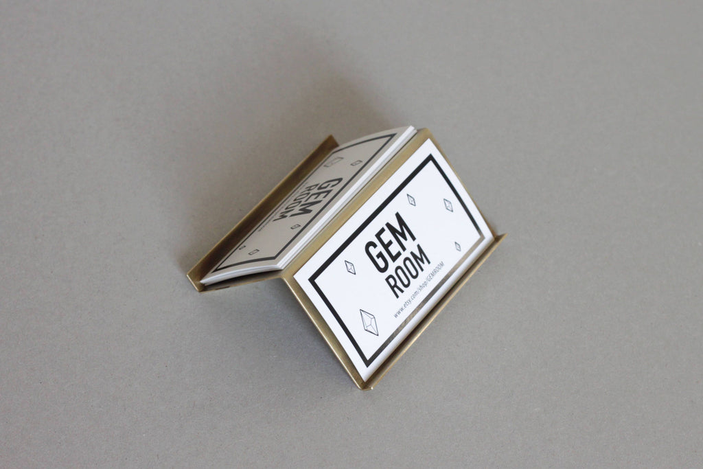Modern brass Desk Business Card Holder