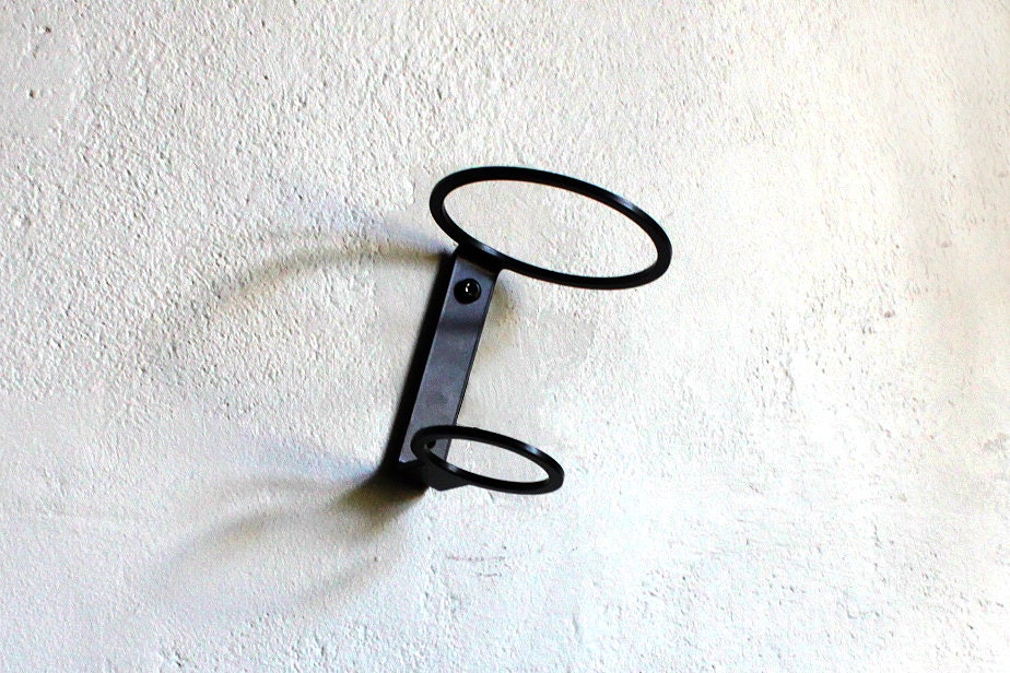 Upside Down Wine Bottle Holder: Powder Coated Steel Wall Mount