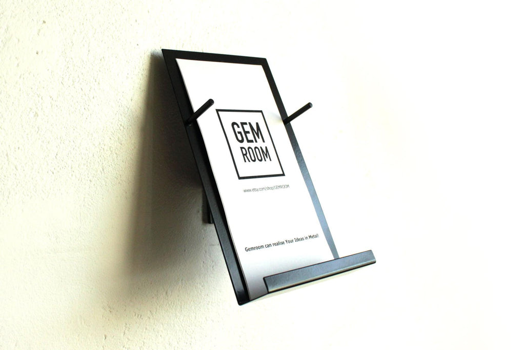 Minimalist Wall Brochure Holder: Metal Pamphlet Display Stand