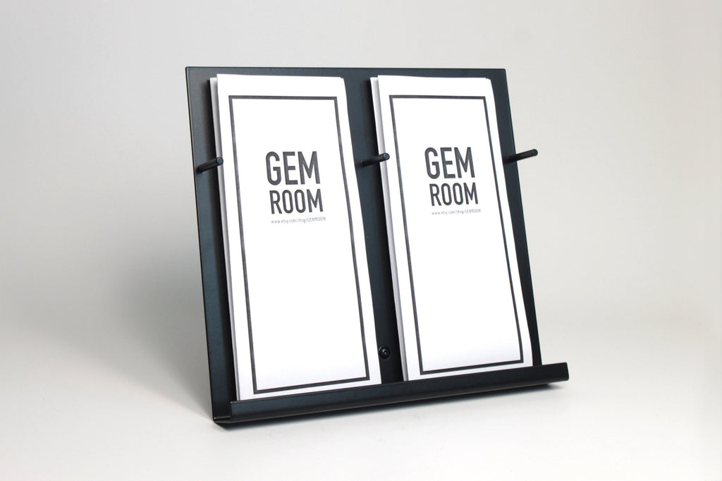 Minimalist Double Brochure Holder: Steel Pamphlet Display