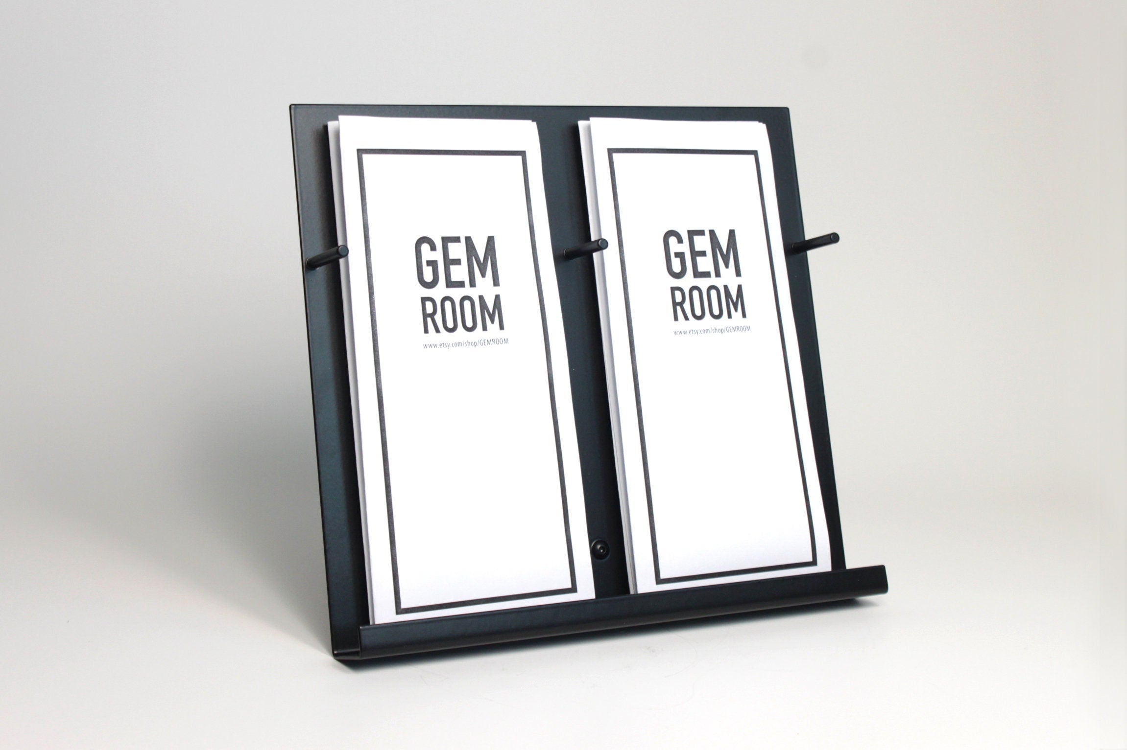 Minimalist Double Brochure Holder: Steel Pamphlet Display