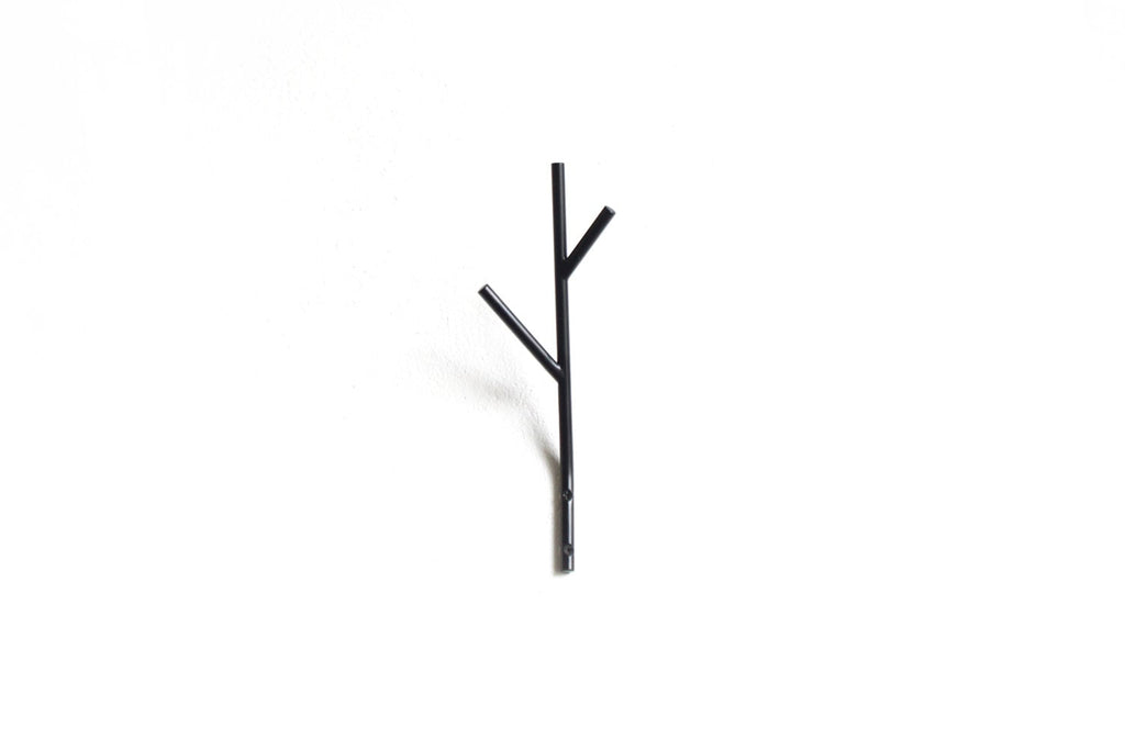 Twig hooks hanger - metal steel welded powder coated twig - coat or accessories holder