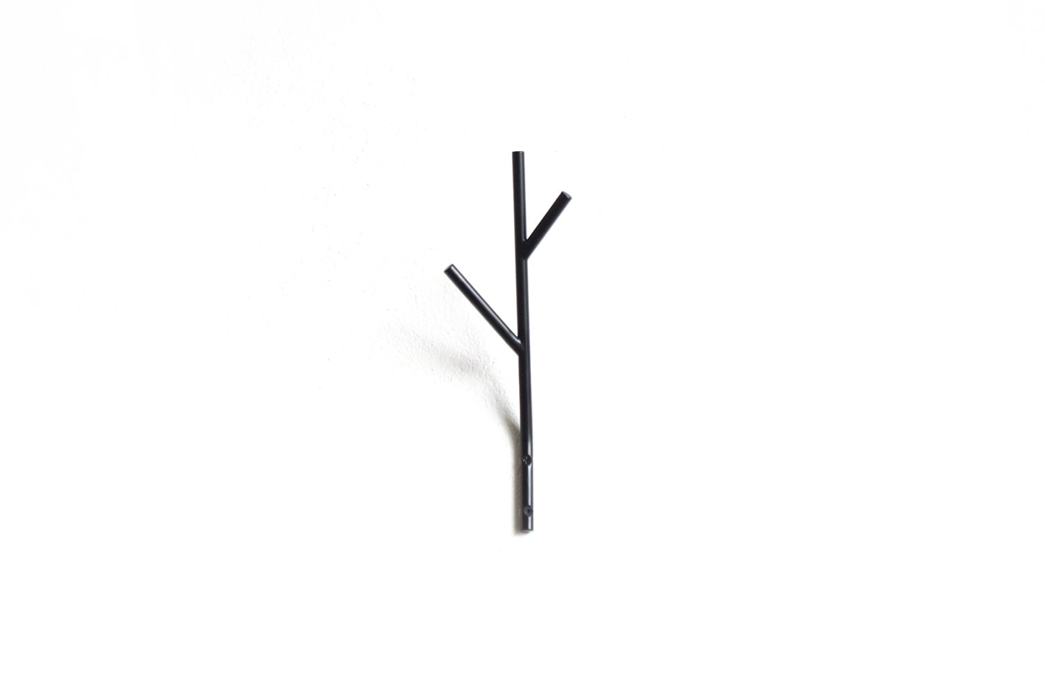 Twig hooks hanger - metal steel welded powder coated twig - coat or accessories holder