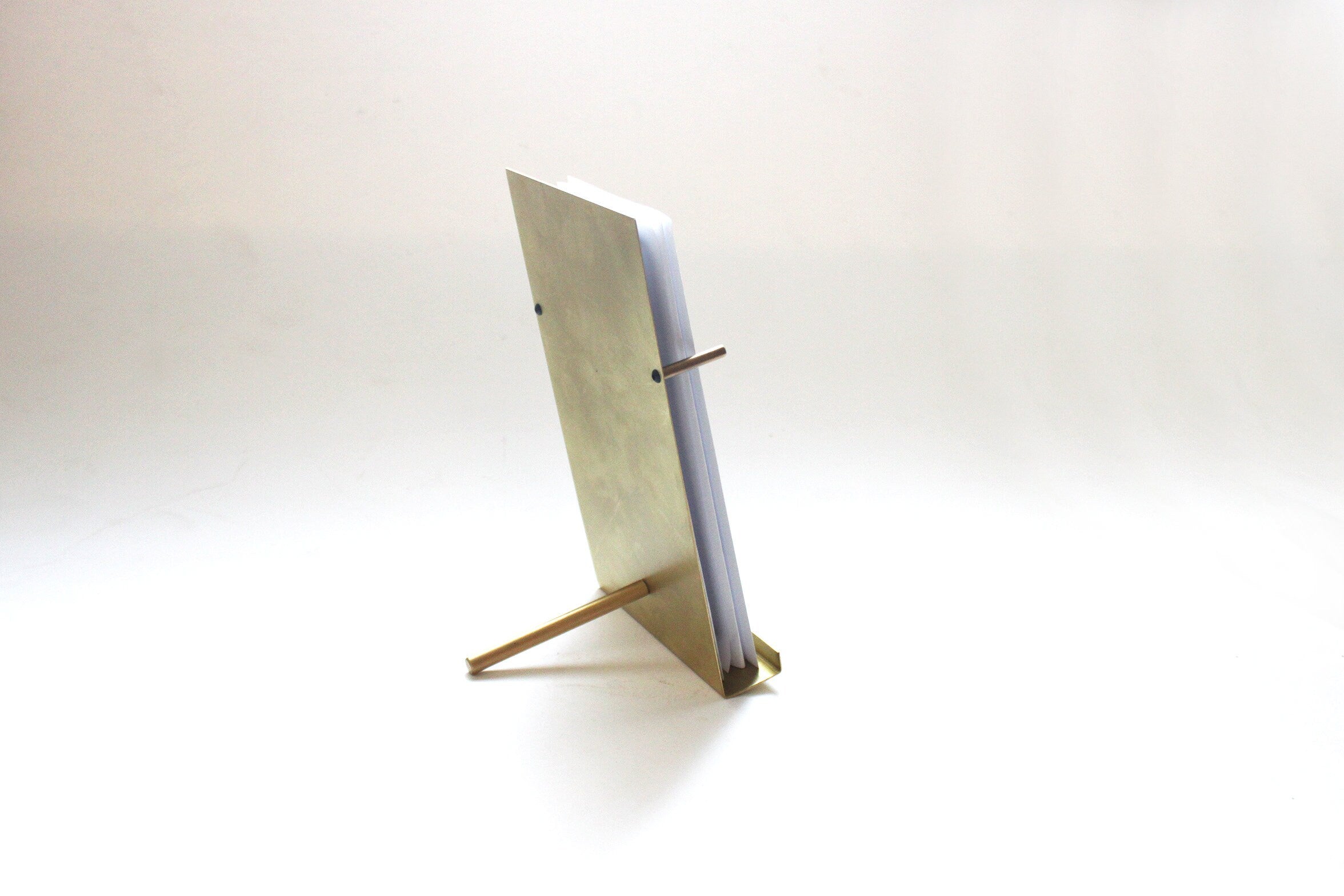 NEW Modern Brass Brochure Pamphlet Holder- Minimalist brass metal Information stand, Brochures postcard display