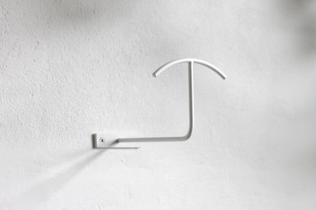 Wall Mount Helmet Rack: Metal Hat Holder - Black or White