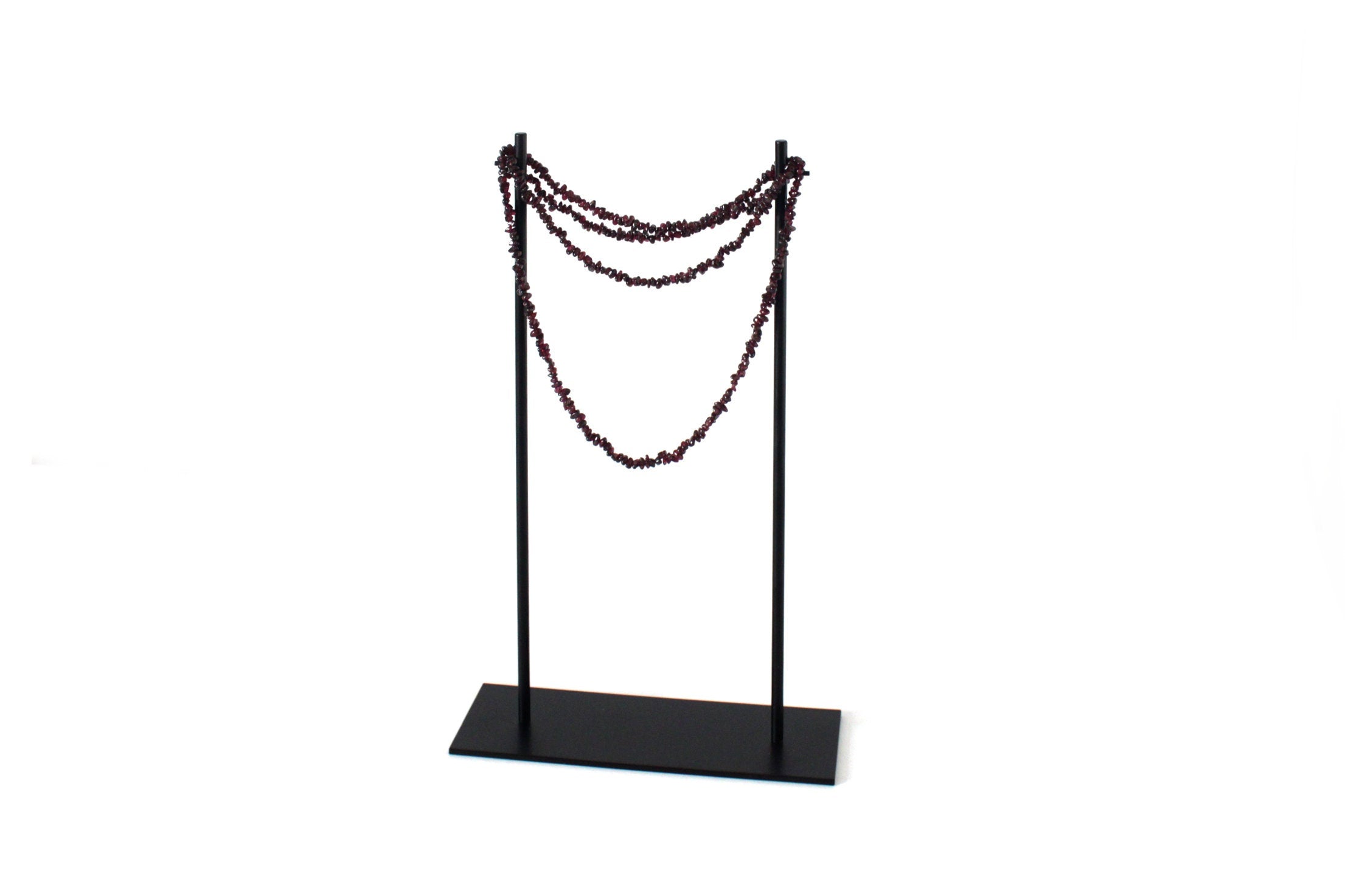 Steel Necklace Stand: Two-Pole Jewelry Display
