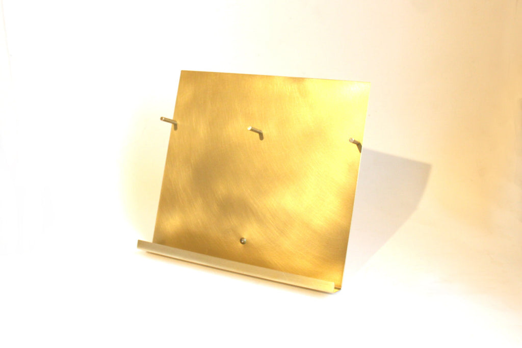NEW Modern Brass Brochure Pamphlet Holder- minimalist brass metal Information stand, Brochures postcard display