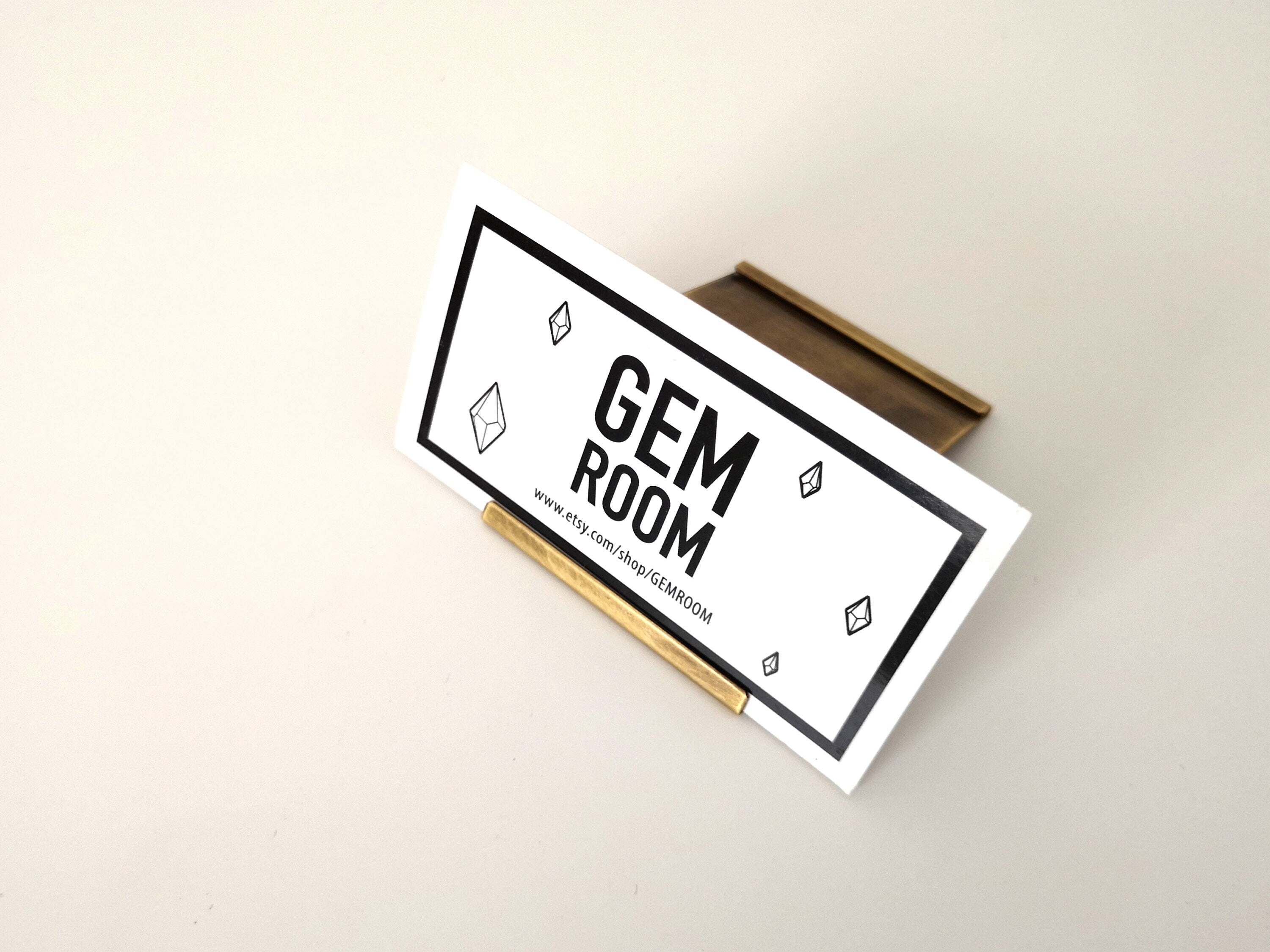Handmade Brass Business Card Holder: Double-Sided Display